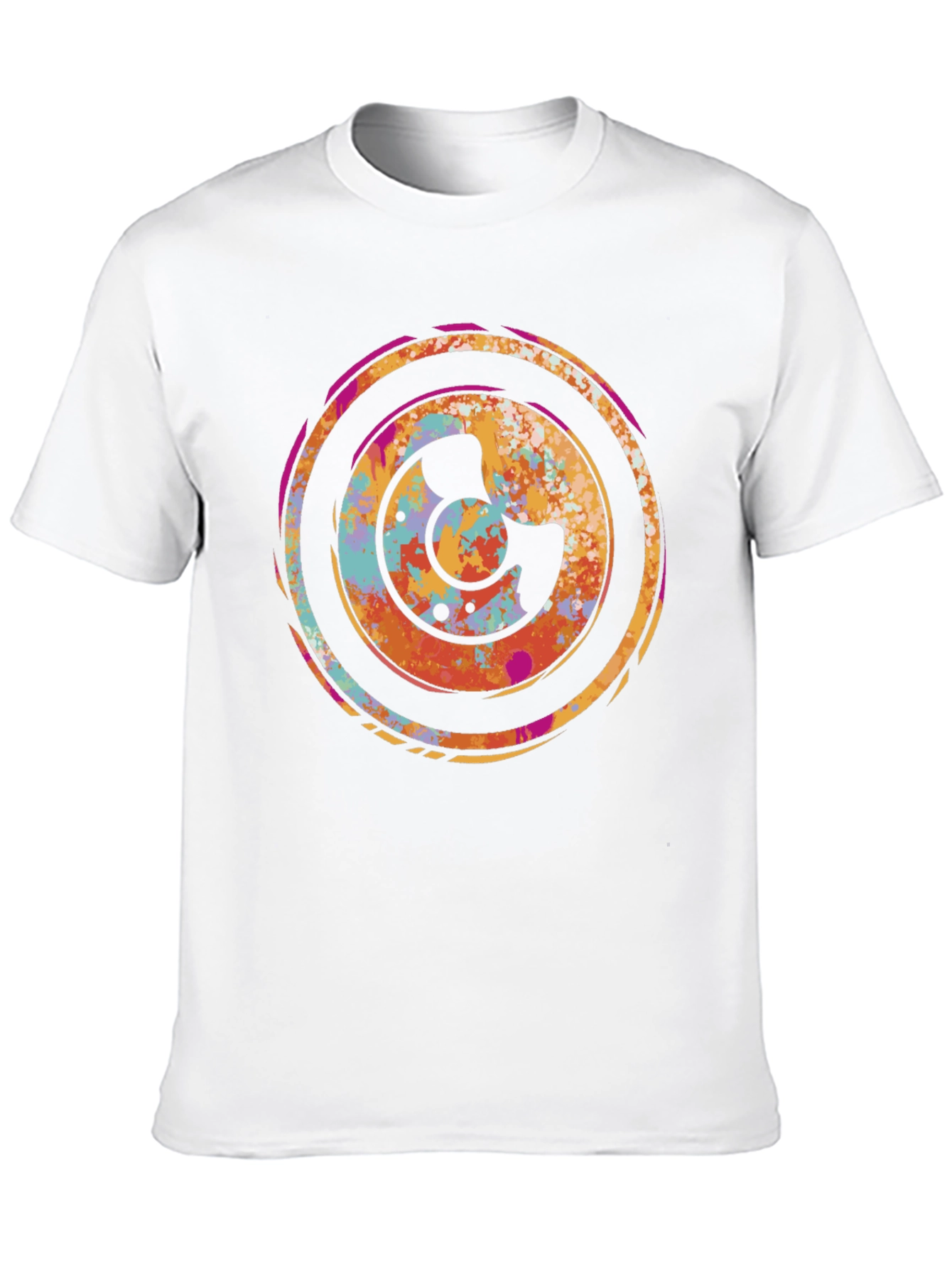 Black Abstract Circle Graphic Black T-Shirt view 10