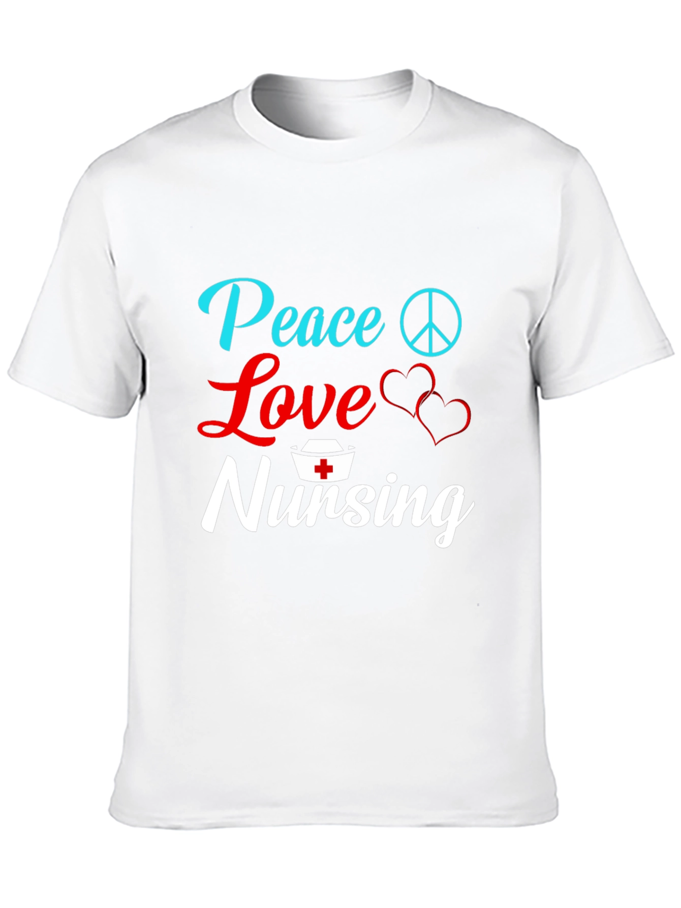 Black Peace Love Nursing T-Shirt - Gift for Nurses view 10