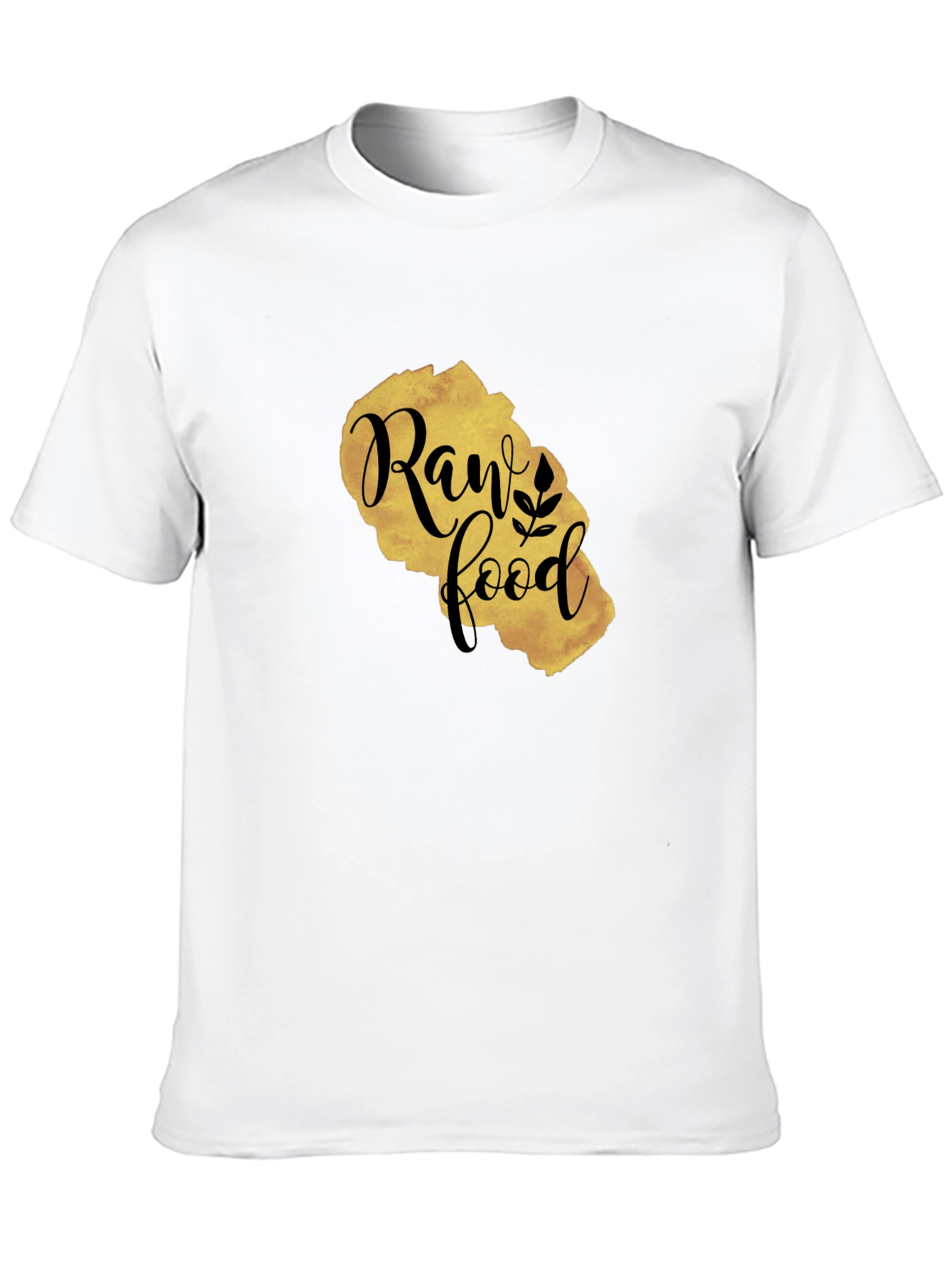 Raw Food Gold Print Black T-Shirt - 10