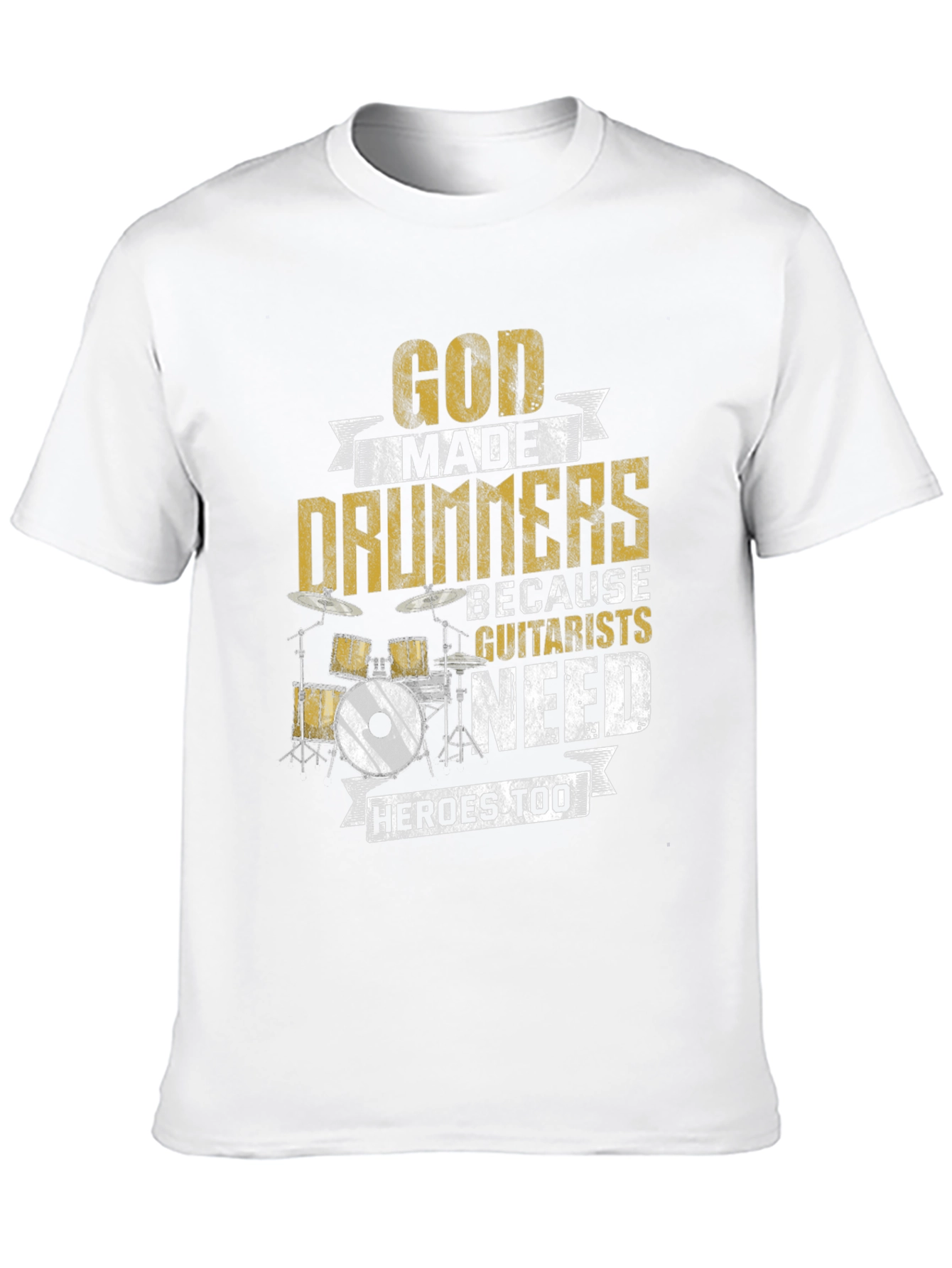 Black God Made Drummers T-Shirt - Musician Humor Tee view 10