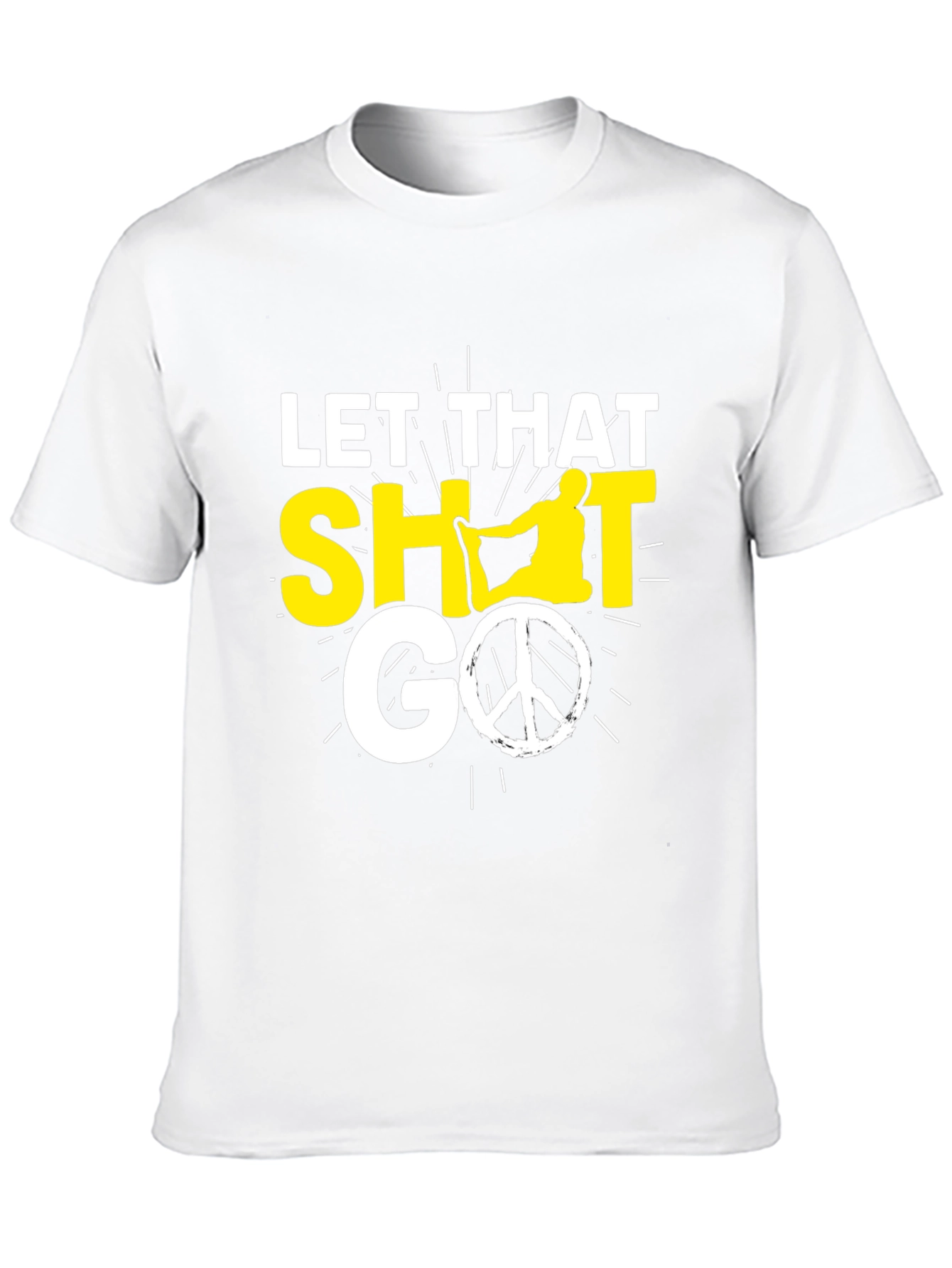 Black Let That Shit Go T-Shirt, Yoga & Peace Sign view 10