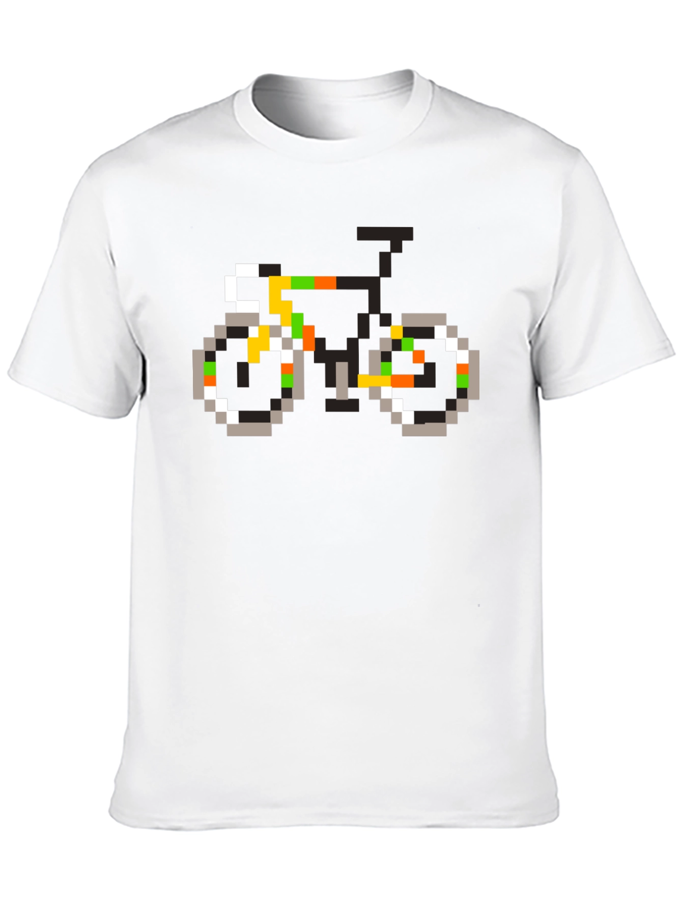 Black Pixel Art Bicycle Graphic Tee - Black view 10