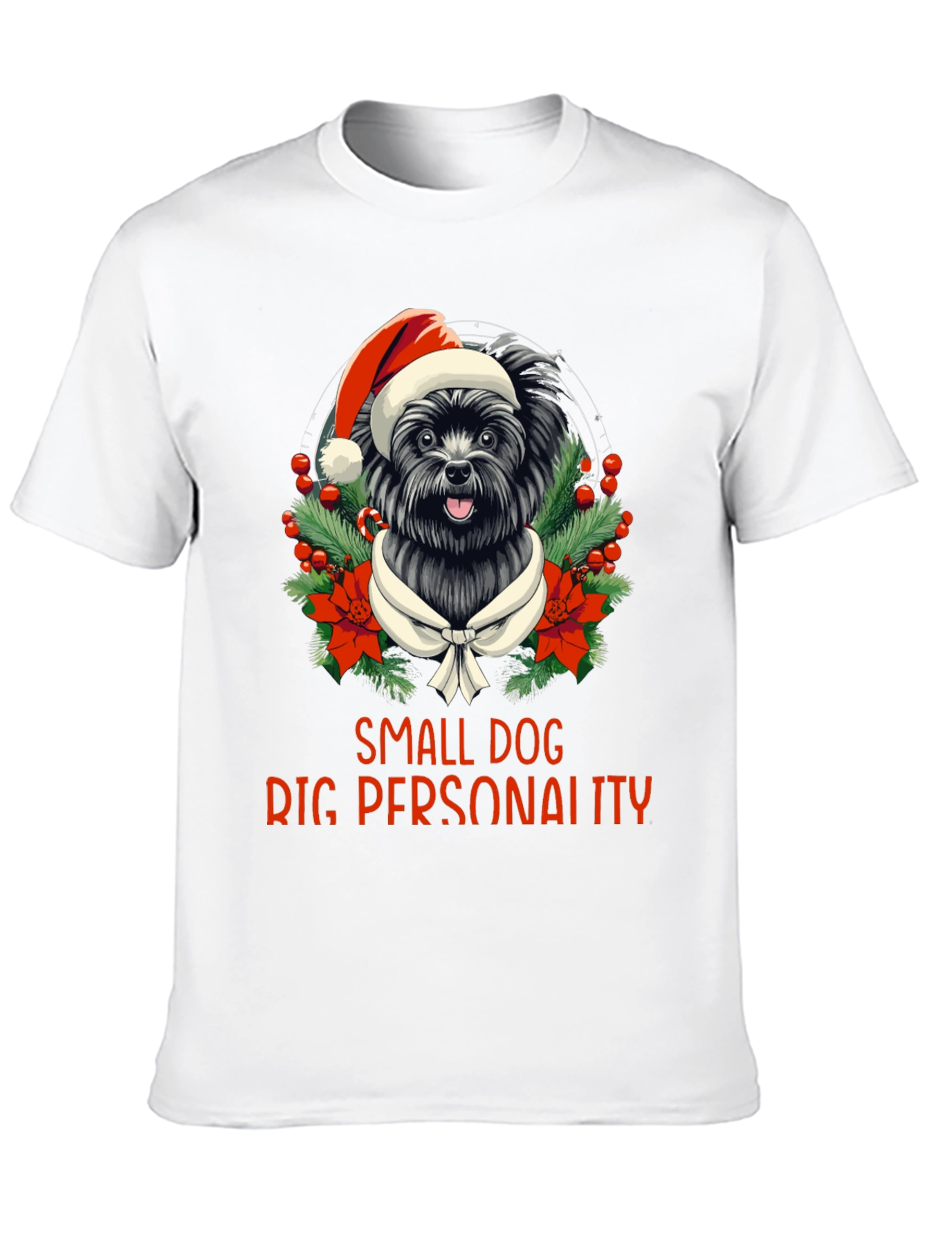 Black Small Dog Big Personality Christmas T-Shirt view 10
