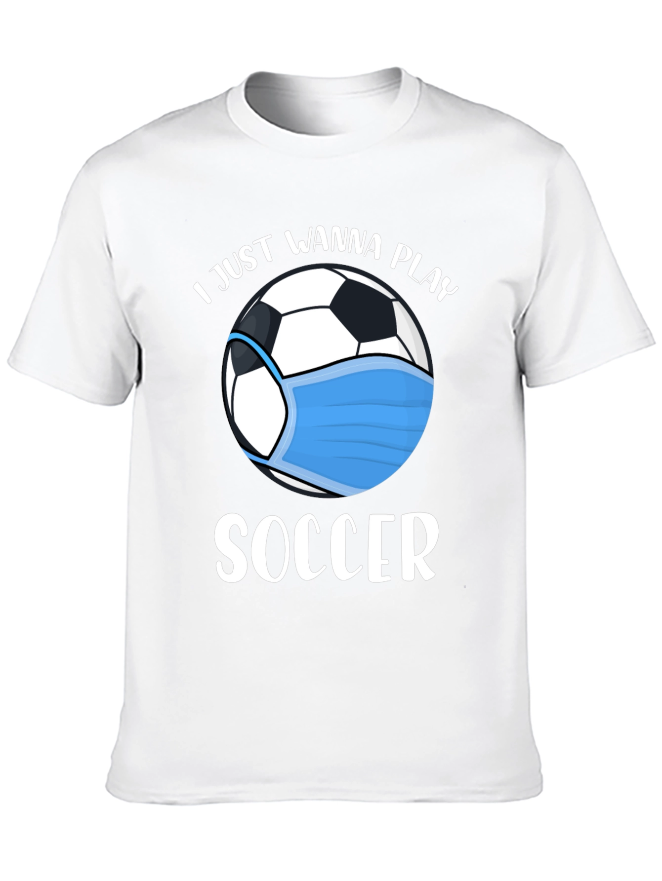 Black Soccer Fan T-Shirt: I Just Wanna Play view 10