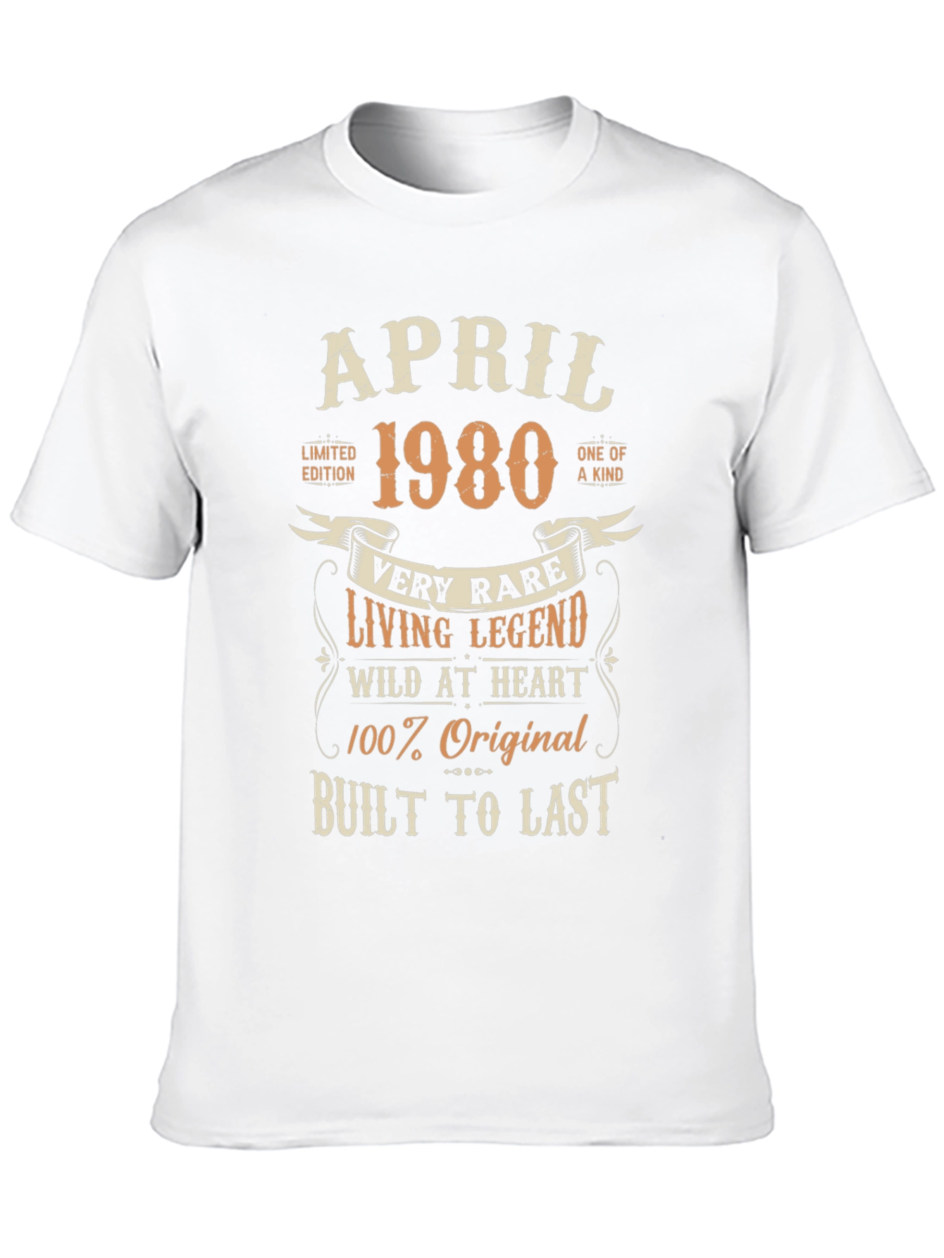 Black April 1980 Limited Edition Birthday T-Shirt view 10