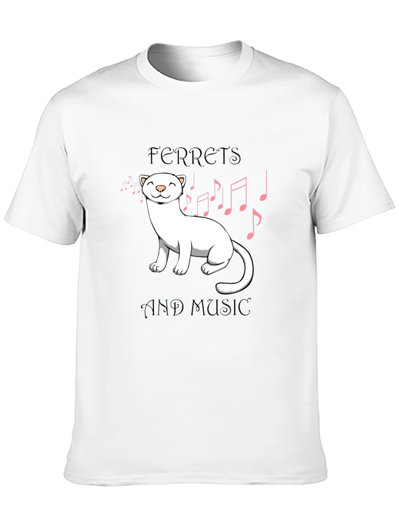 Black Ferret and Music Graphic T-Shirt view 10