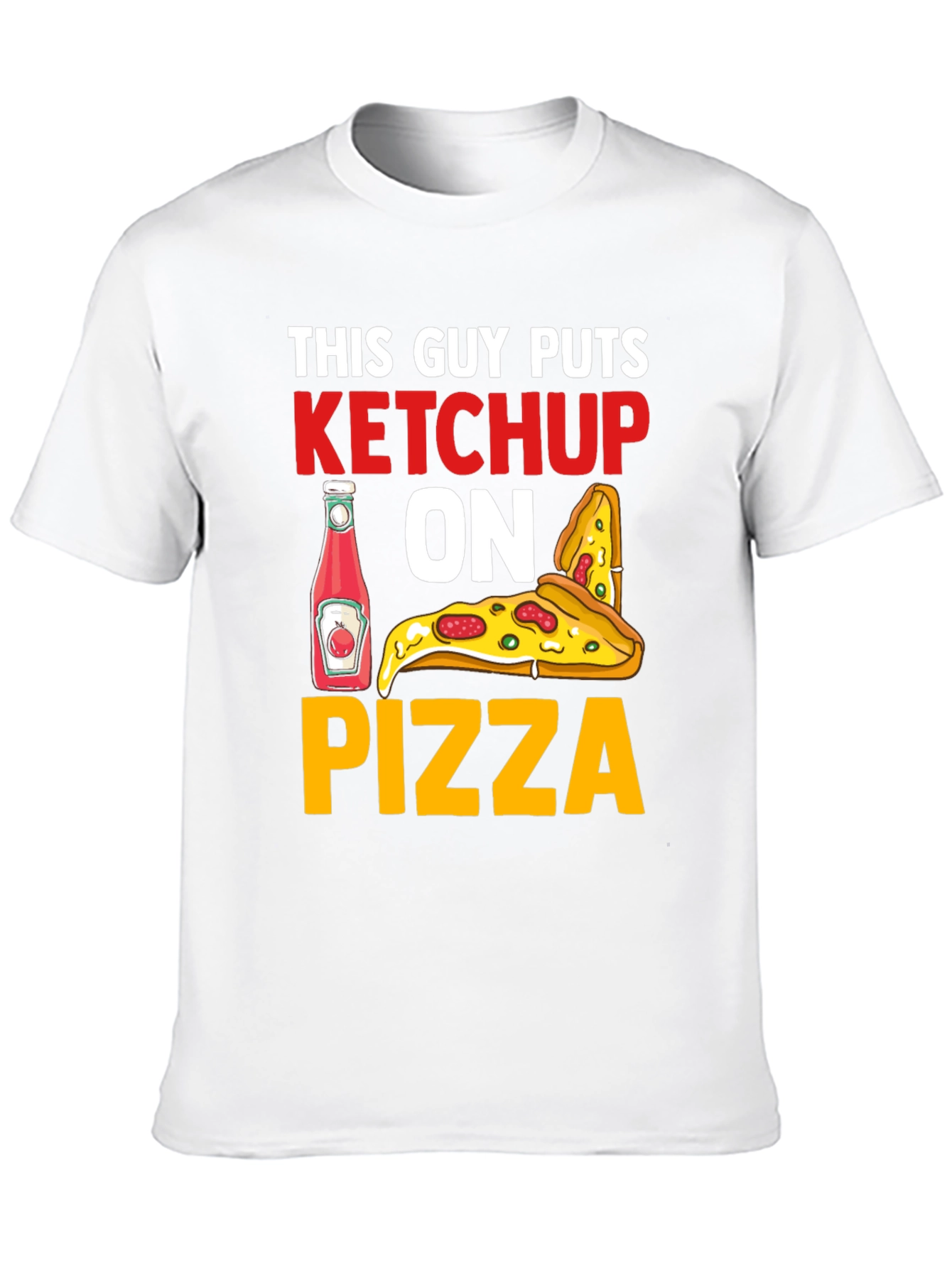 Black Ketchup on Pizza Graphic T-Shirt - Funny Foodie Tee view 10