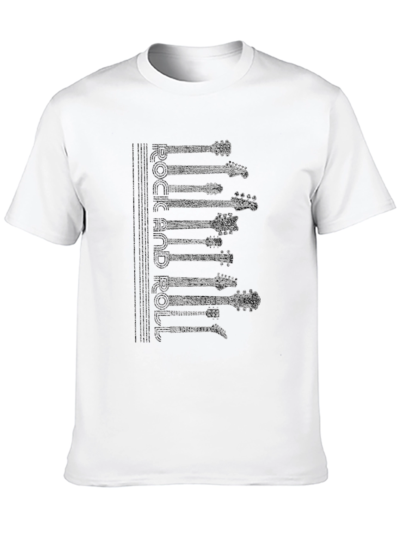 Black Rock and Roll Guitar T-Shirt - Black view 10