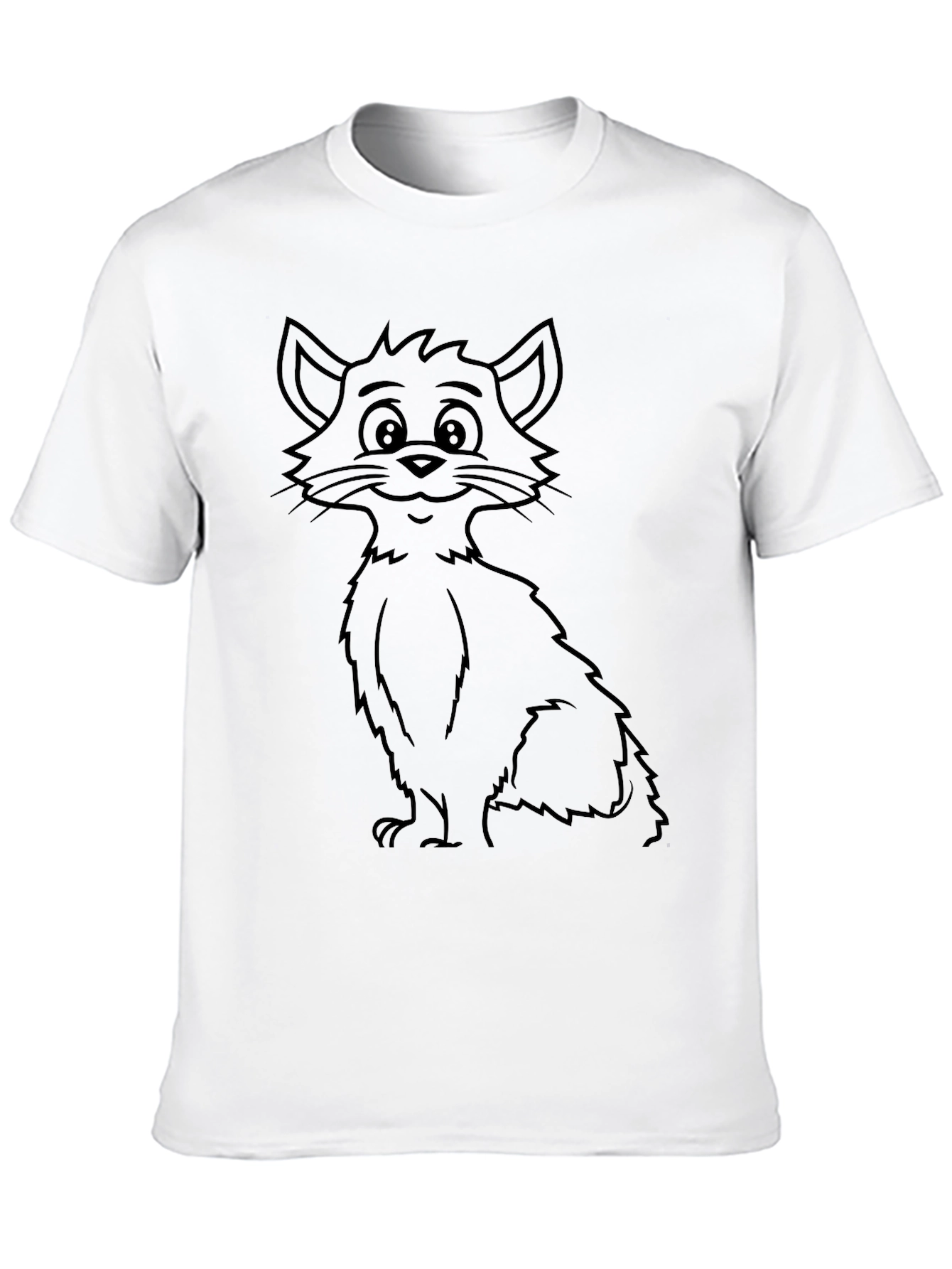 Black Cartoon Cat Graphic T-Shirt - Soft Black Tee view 10