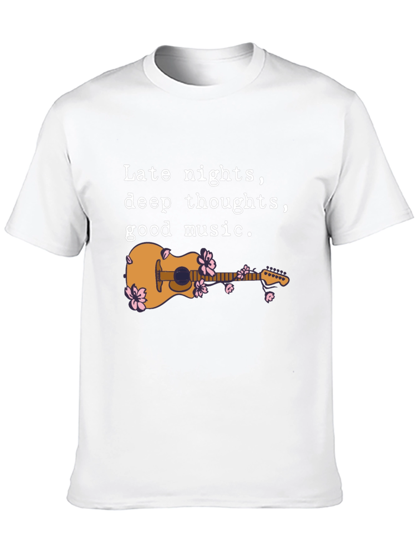 Black Late Night Guitar Graphic Tee - Black view 10