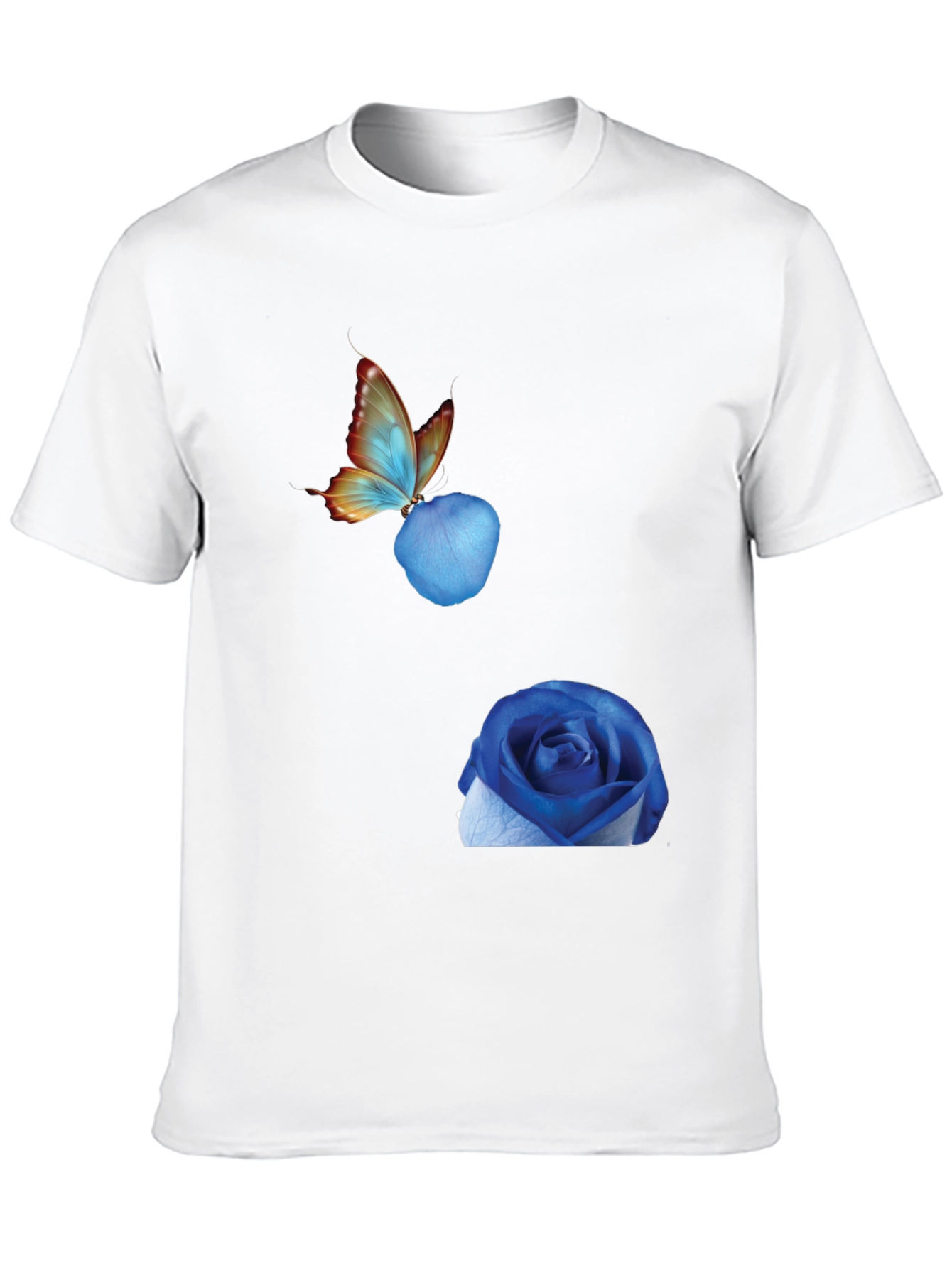 Black Butterfly & Blue Rose Graphic Tee view 10