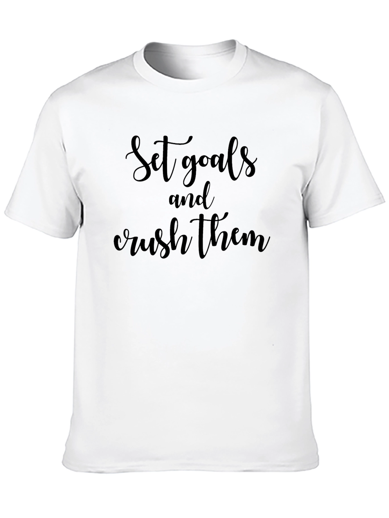 Black Motivational "Set Goals" Black T-Shirt view 10