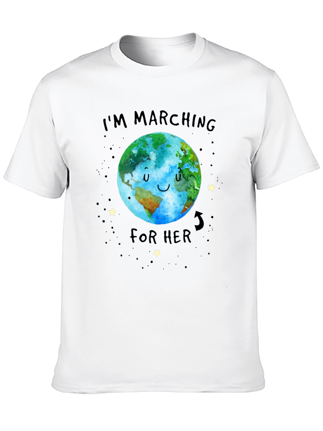 Black I'm Marching For Her Earth Graphic Tee view 10