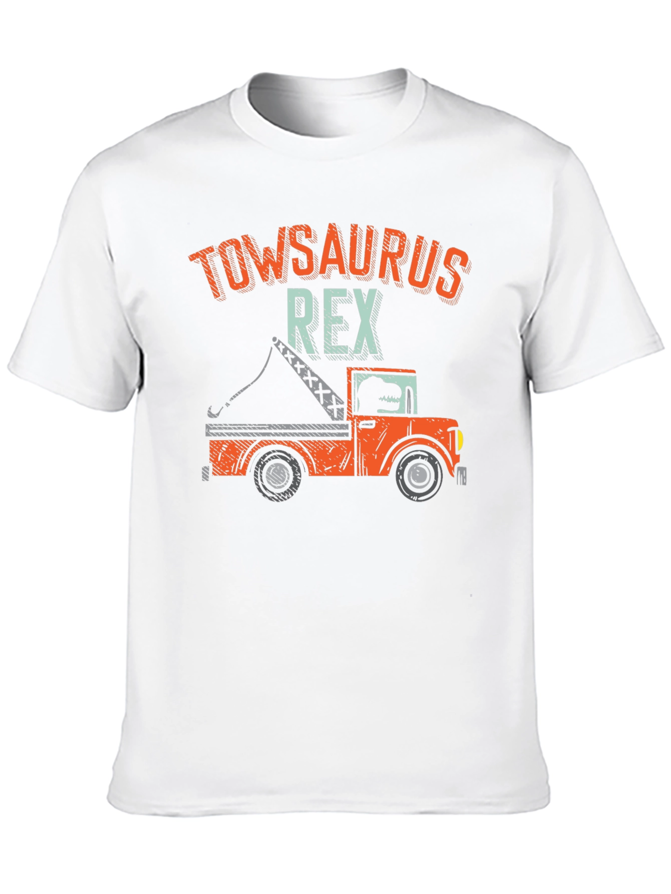 Black TowSaurus Rex T-Shirt - Funny Tow Truck Dinosaur Tee view 10