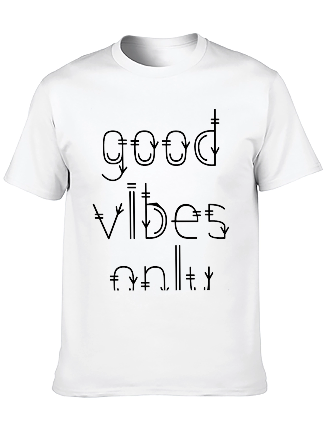 Black Good Vibes Only Black Graphic T-Shirt view 10