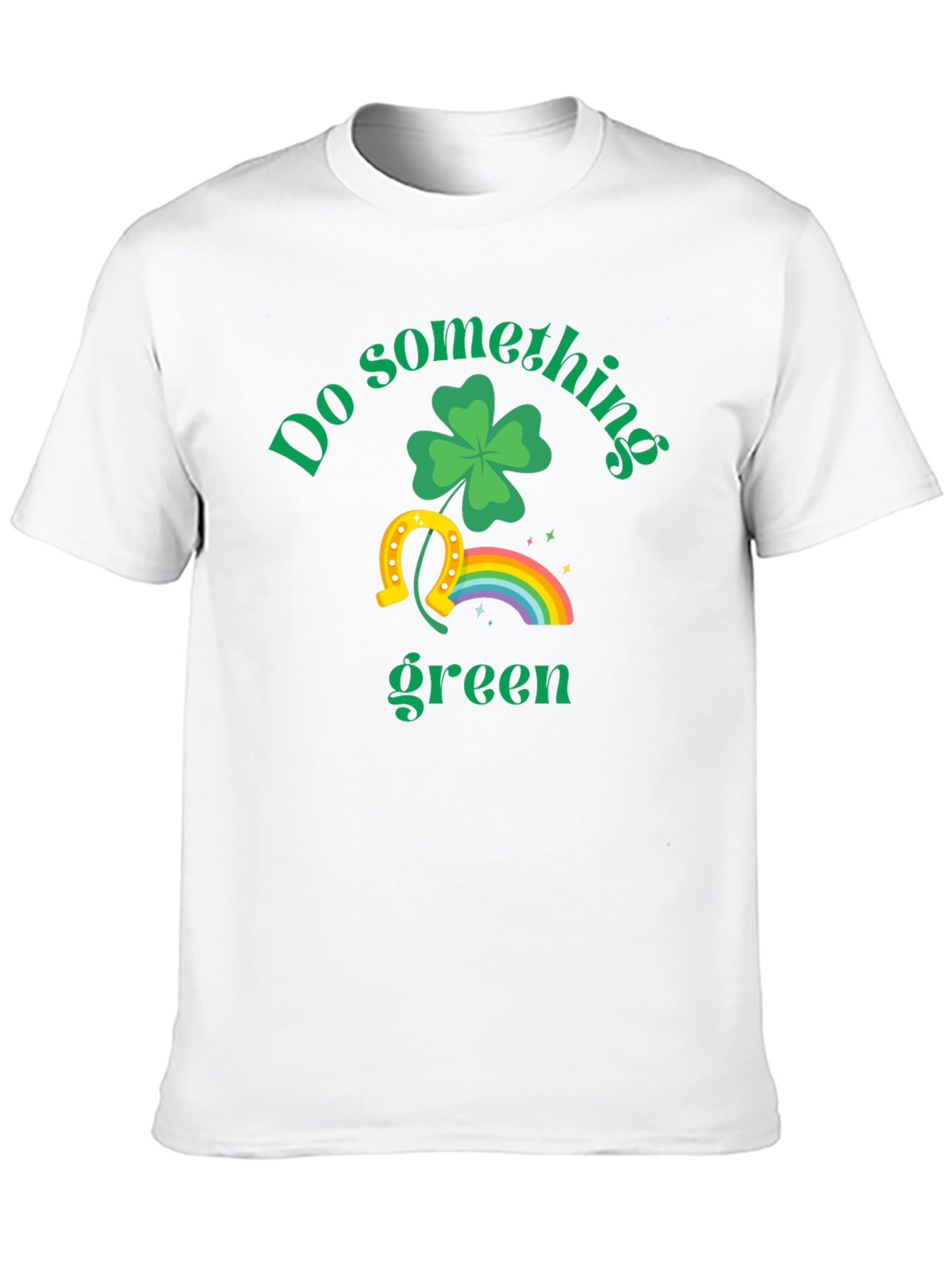 Black St. Patrick's Day 'Do Something Green' T-Shirt view 10