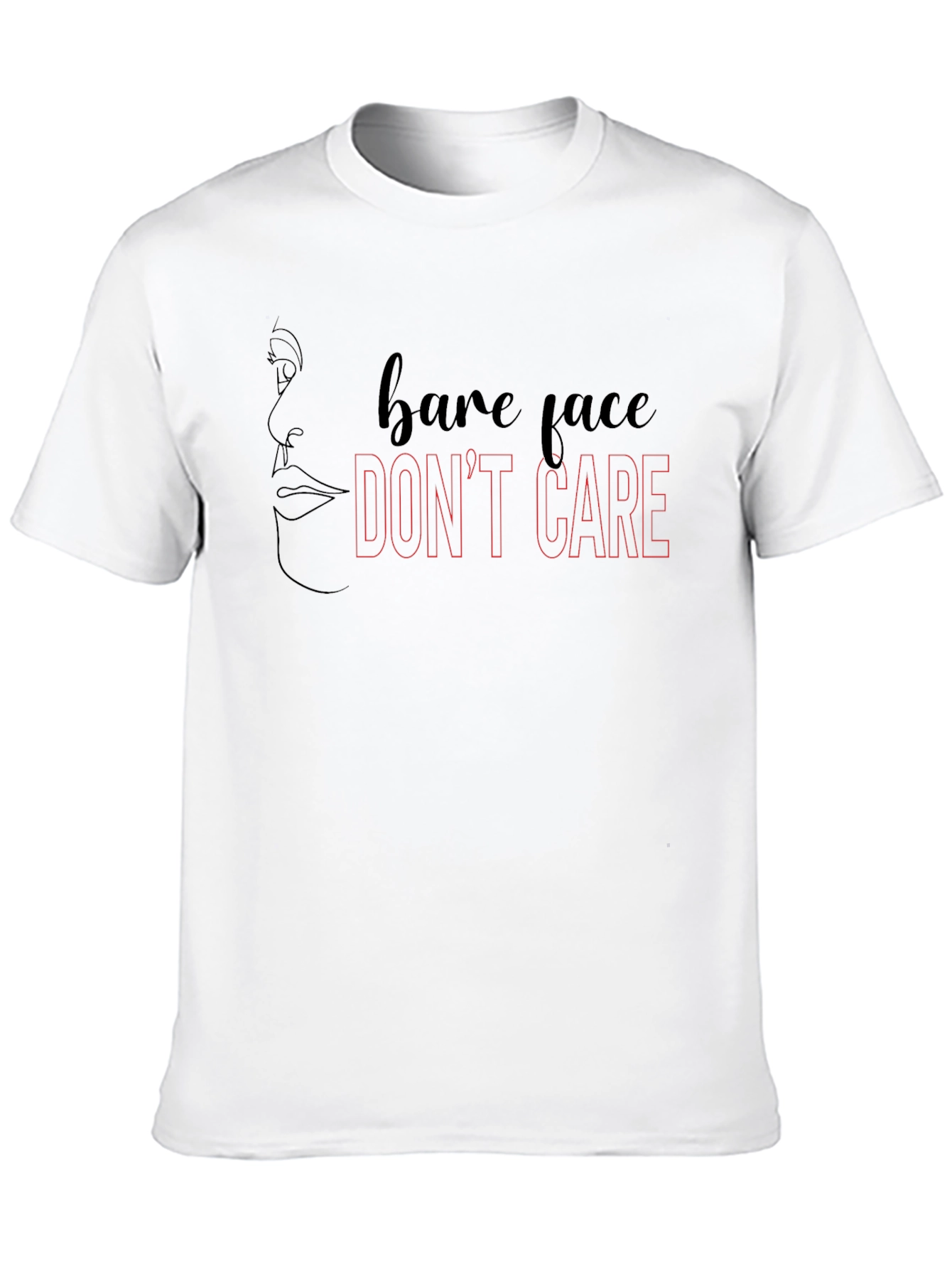 Black Bare Face Don't Care Graphic Tee view 10