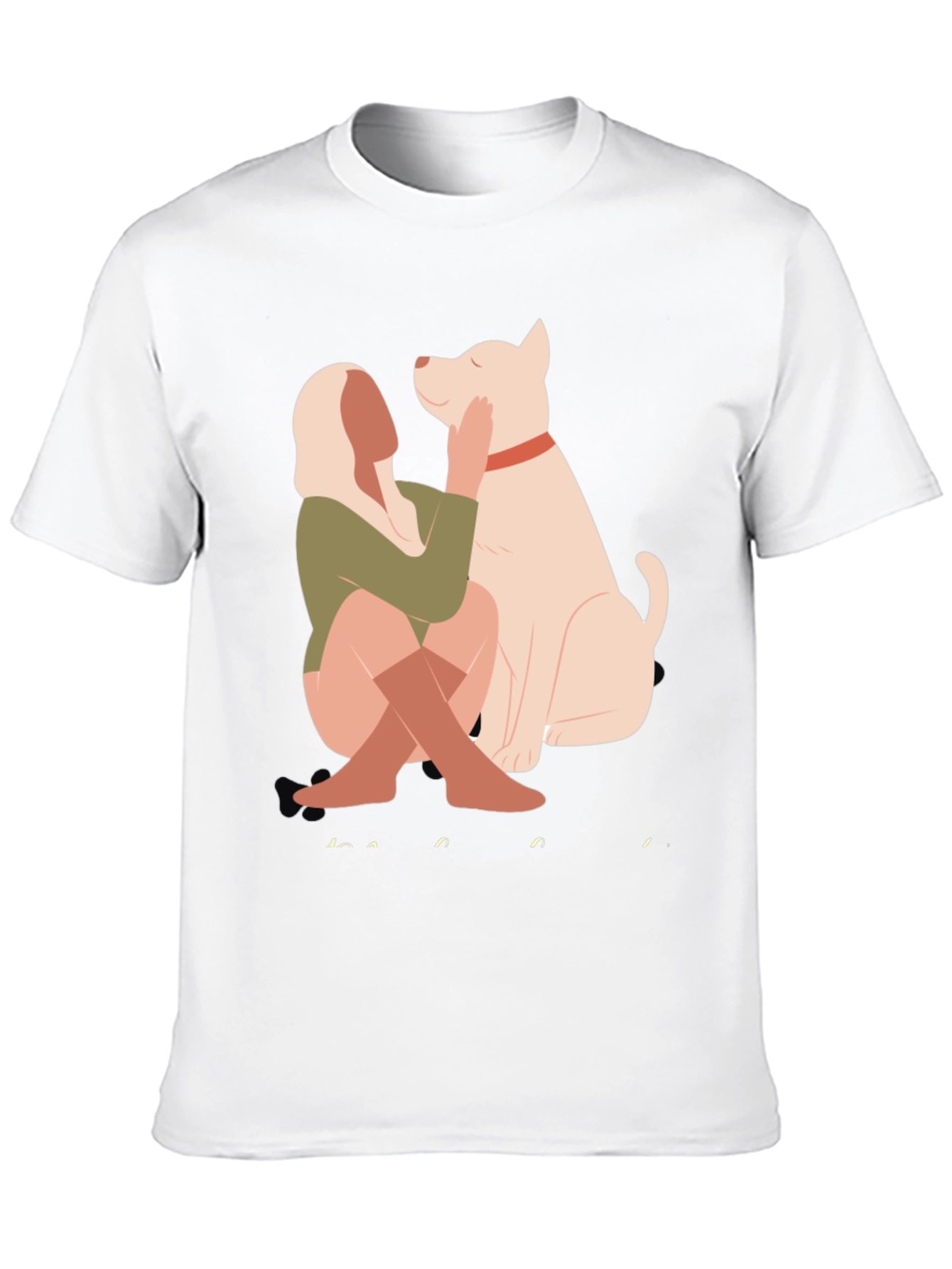 Black Stylish Graphic Tee - Dog & Woman view 10