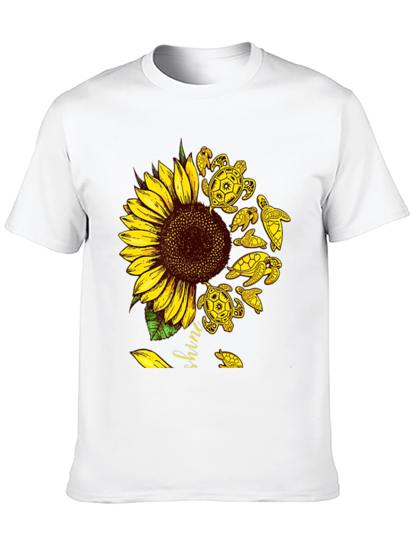Black Sunflower Turtle Graphic Tee - Unisex view 10