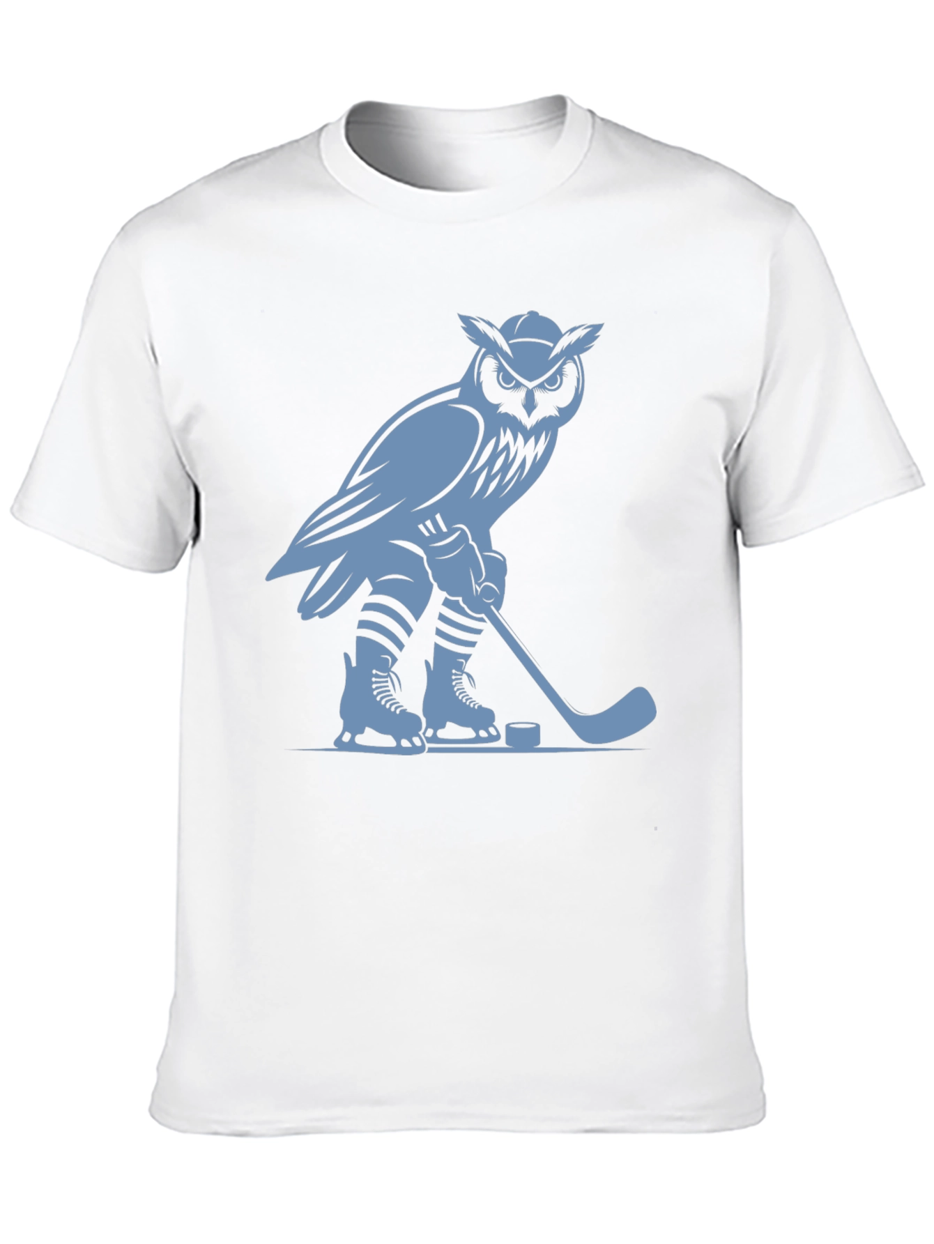 Black Owl Hockey Player Graphic T-Shirt view 10