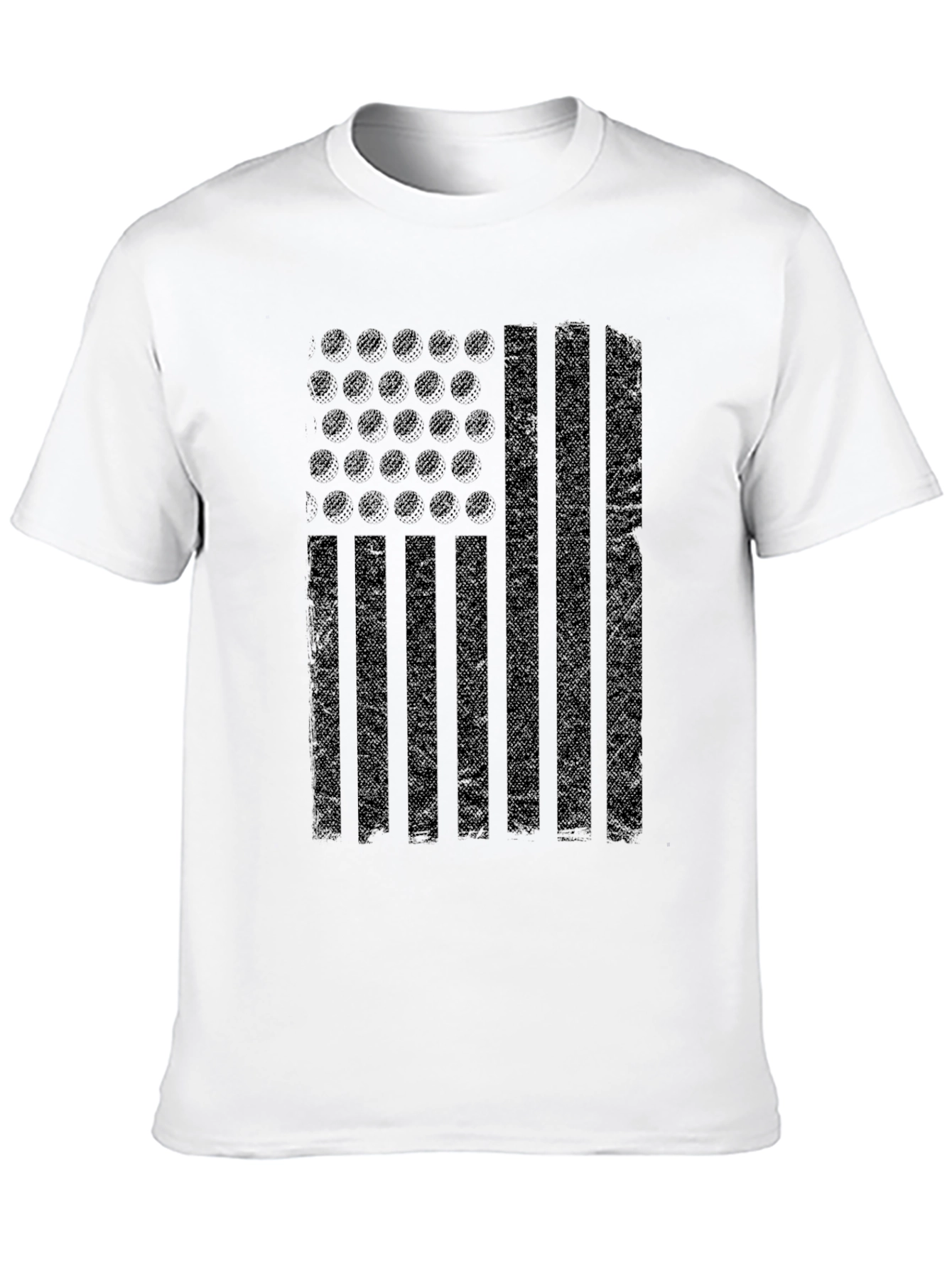 Black Distressed American Flag Graphic T-Shirt view 10