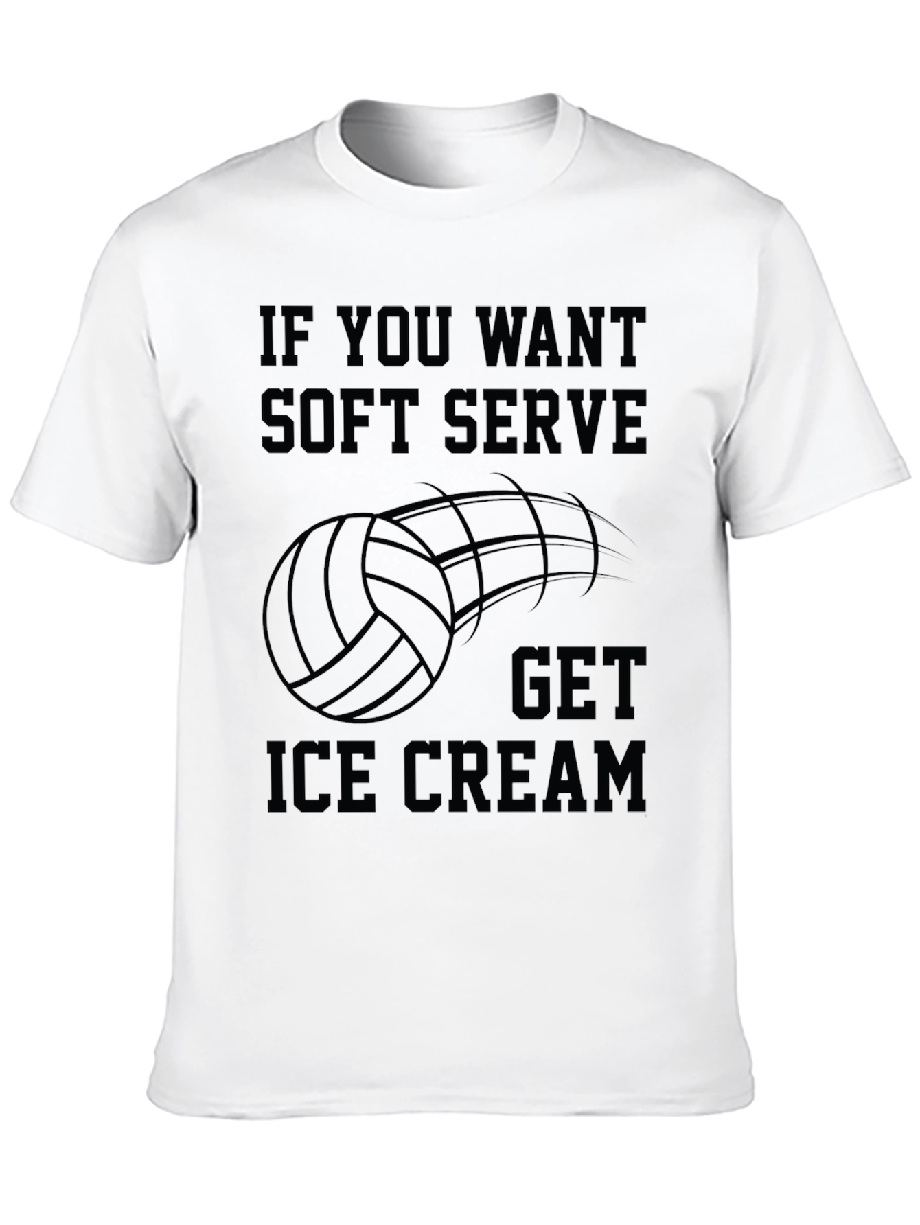 Black Volleyball Soft Serve Ice Cream T-Shirt view 10
