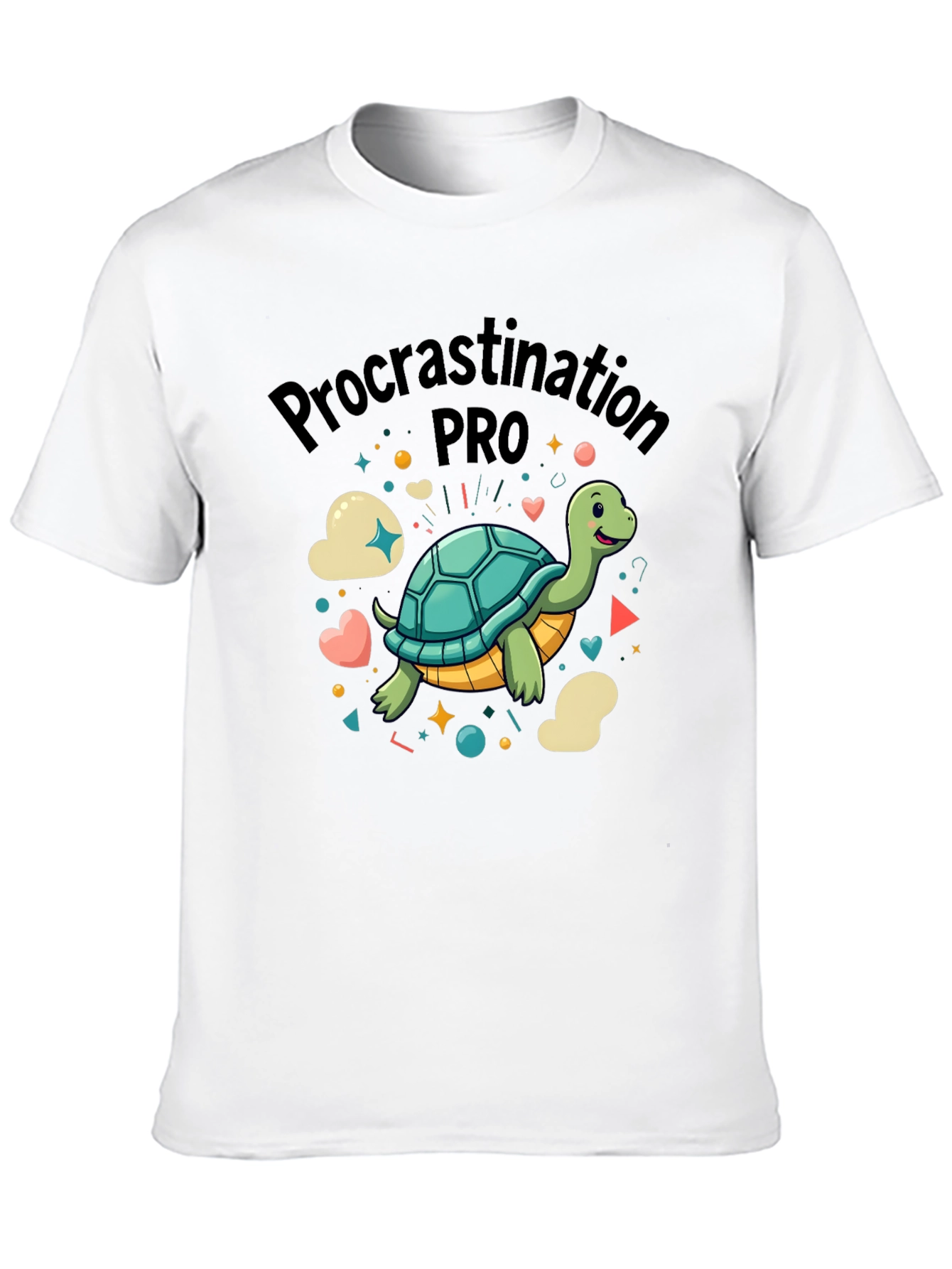 Black Procrastination Pro Turtle Graphic Tee view 10