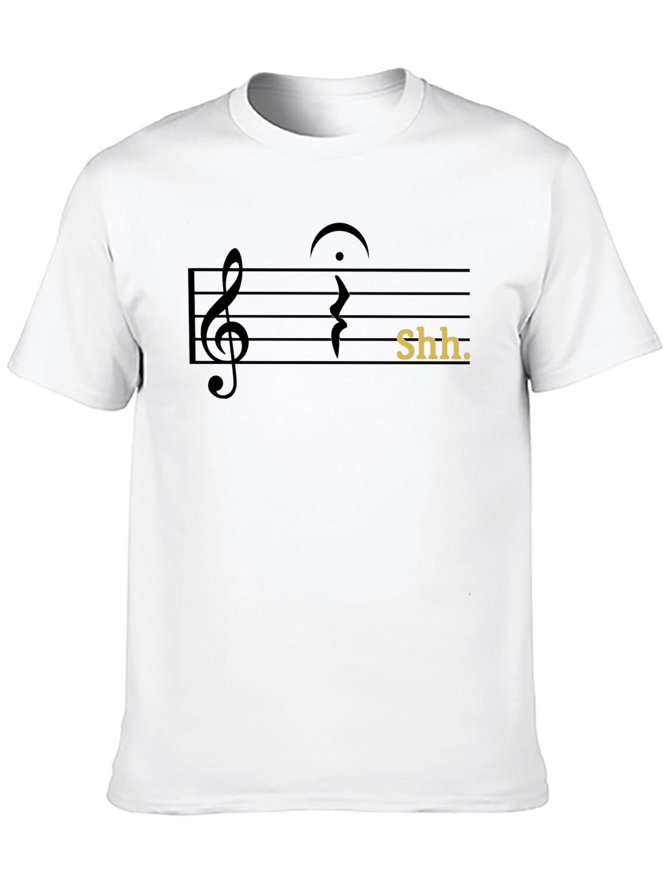 Black Shh! Music Note Graphic Tee view 10