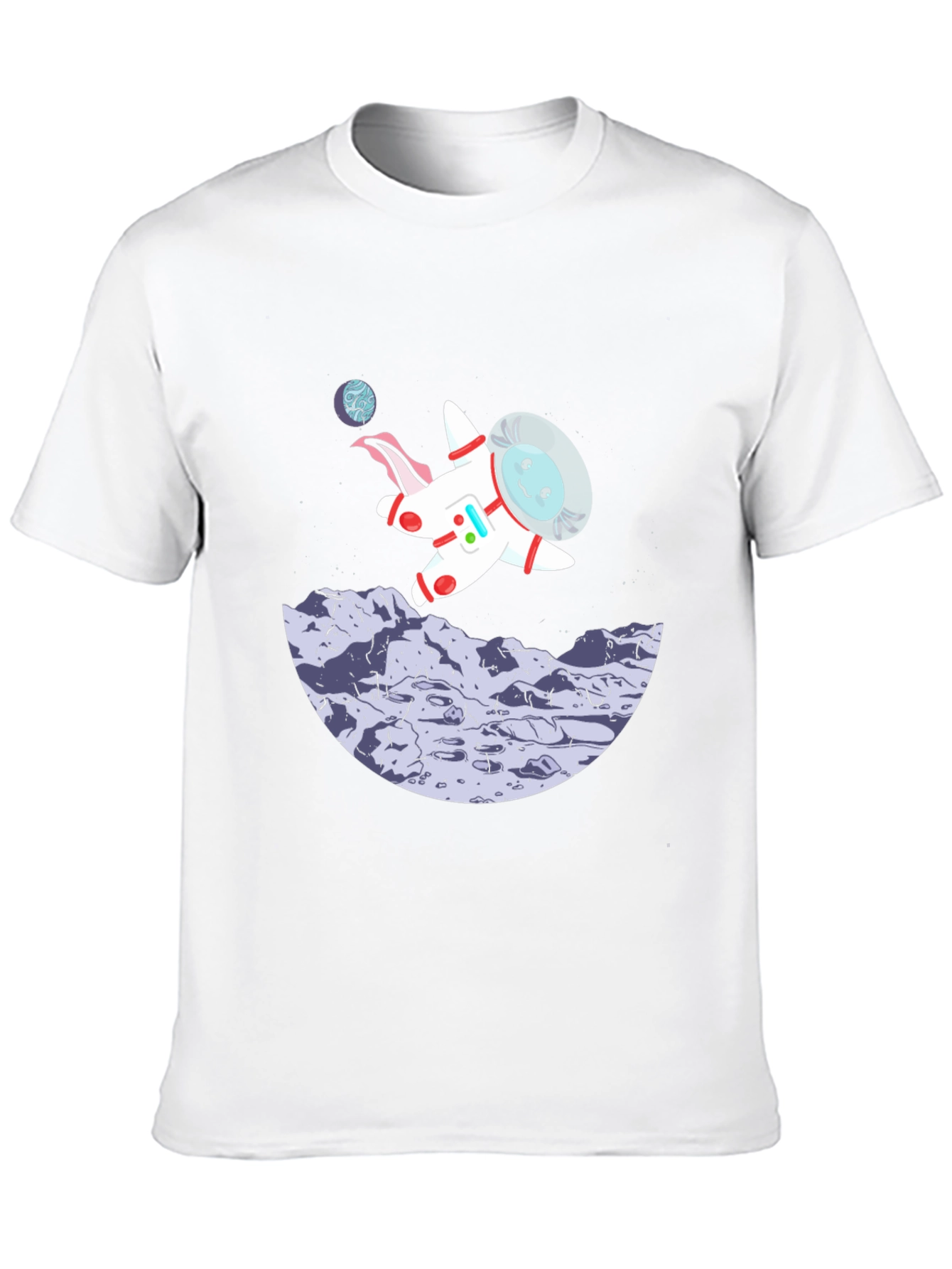 Black Astronaut Cartoon Graphic Black T-Shirt view 10