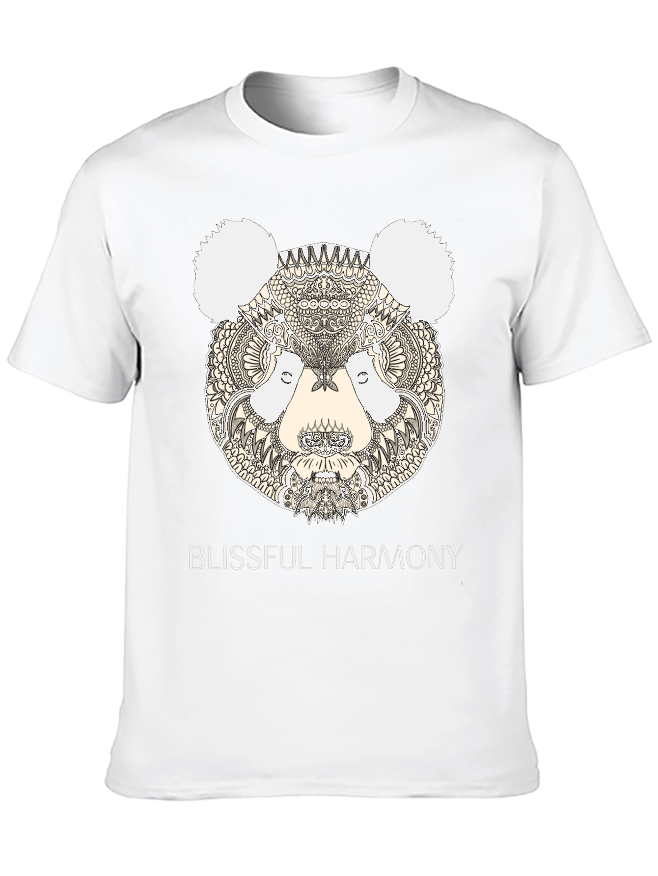 Black Blissful Harmony Panda Graphic Tee - Men's Black T-Shirt view 10