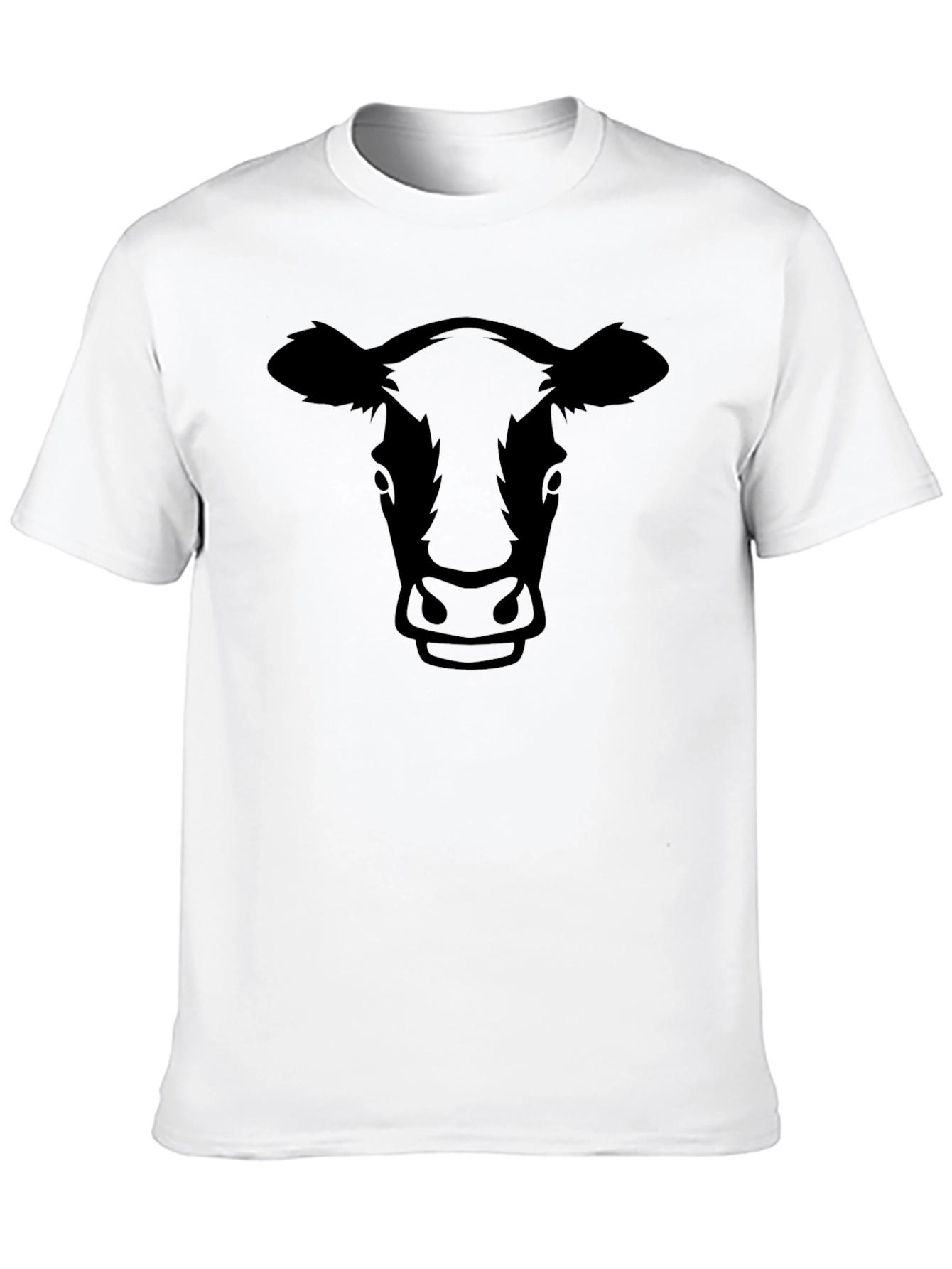 Black Cow Face Graphic T-Shirt - Black Unisex Tee view 10