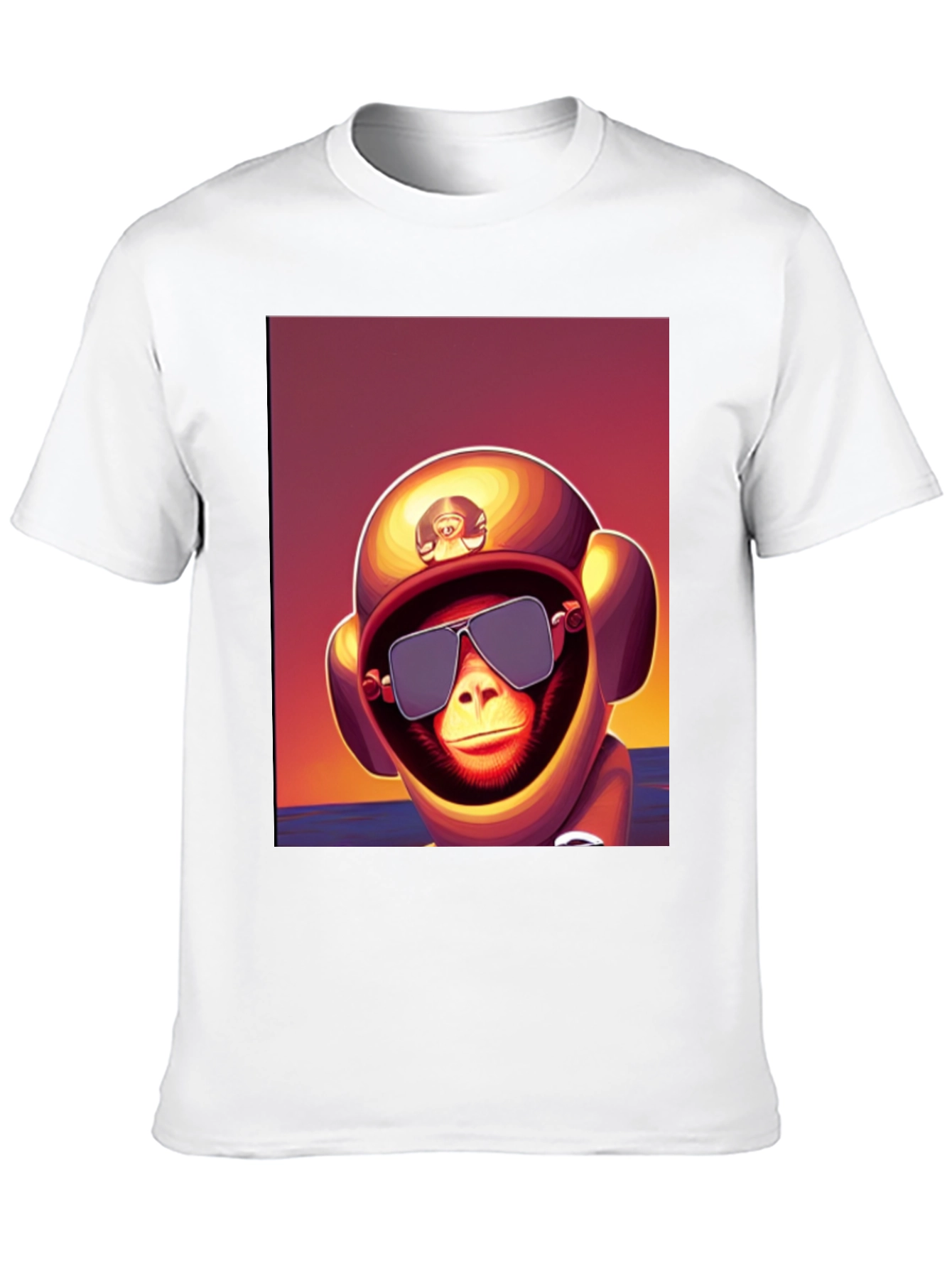 Black Monkey Astronaut T-Shirt - Retro Style Graphic Tee view 10