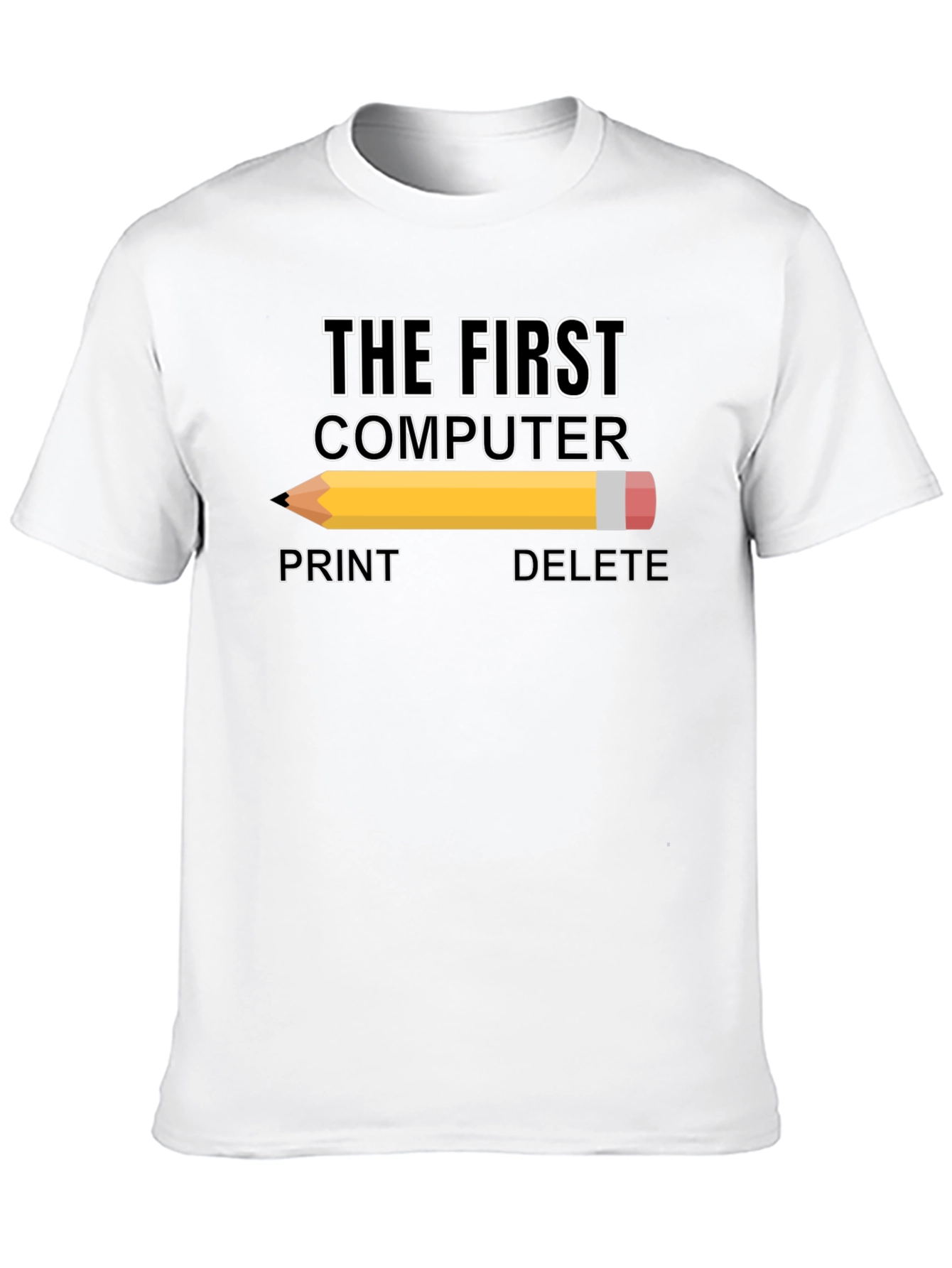 Black The First Computer Funny T-Shirt view 10