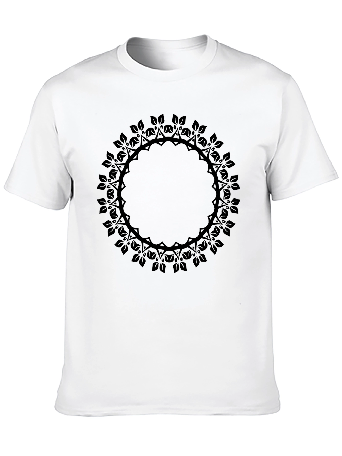 Black Men's Black Mandala Graphic T-Shirt view 10
