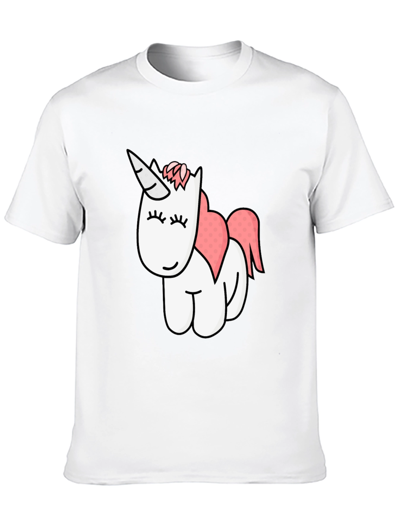 Black Cute Unicorn Graphic Black T-Shirt view 10