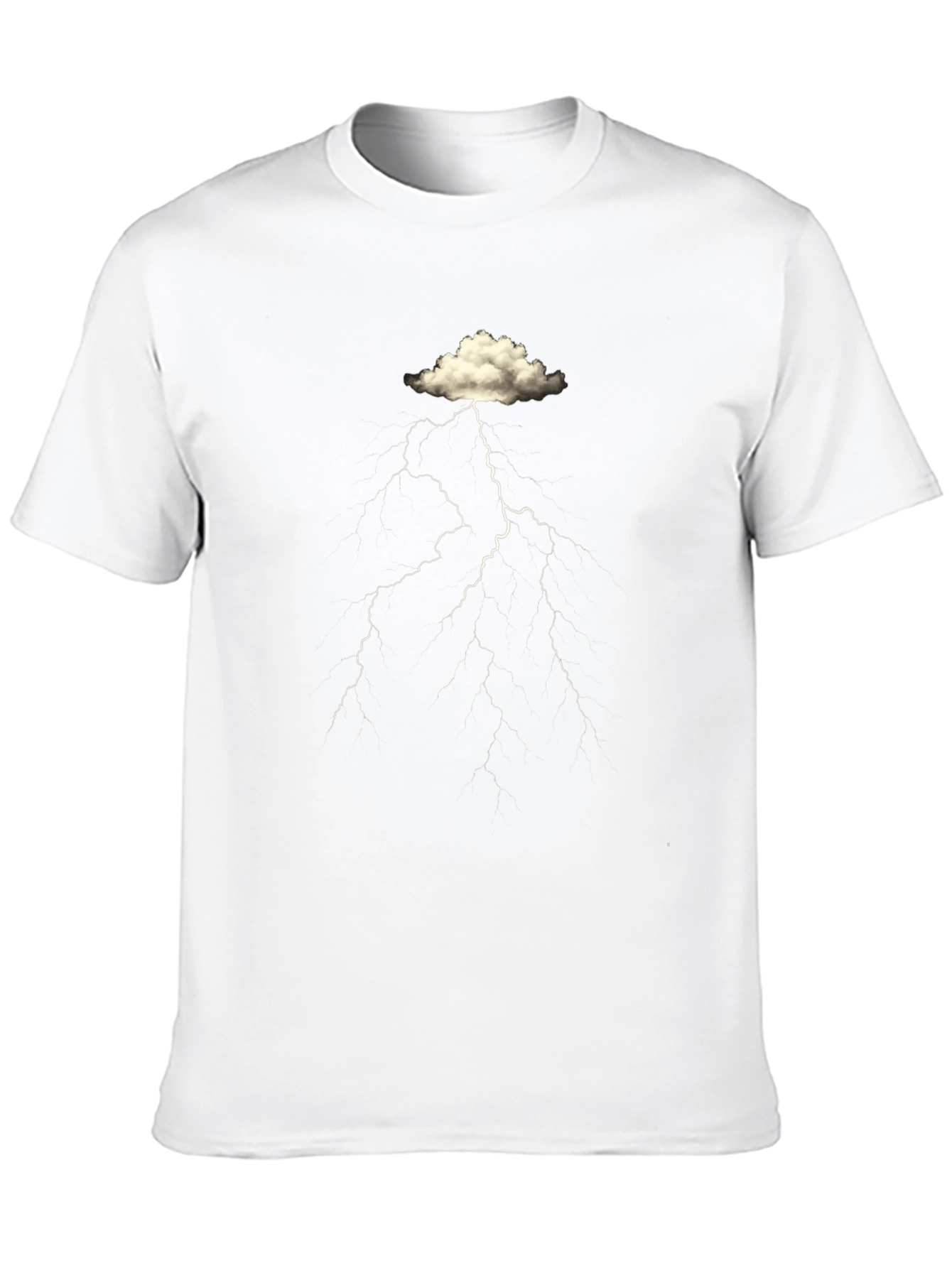 Black Cloud Lightning Graphic Black T-Shirt view 10