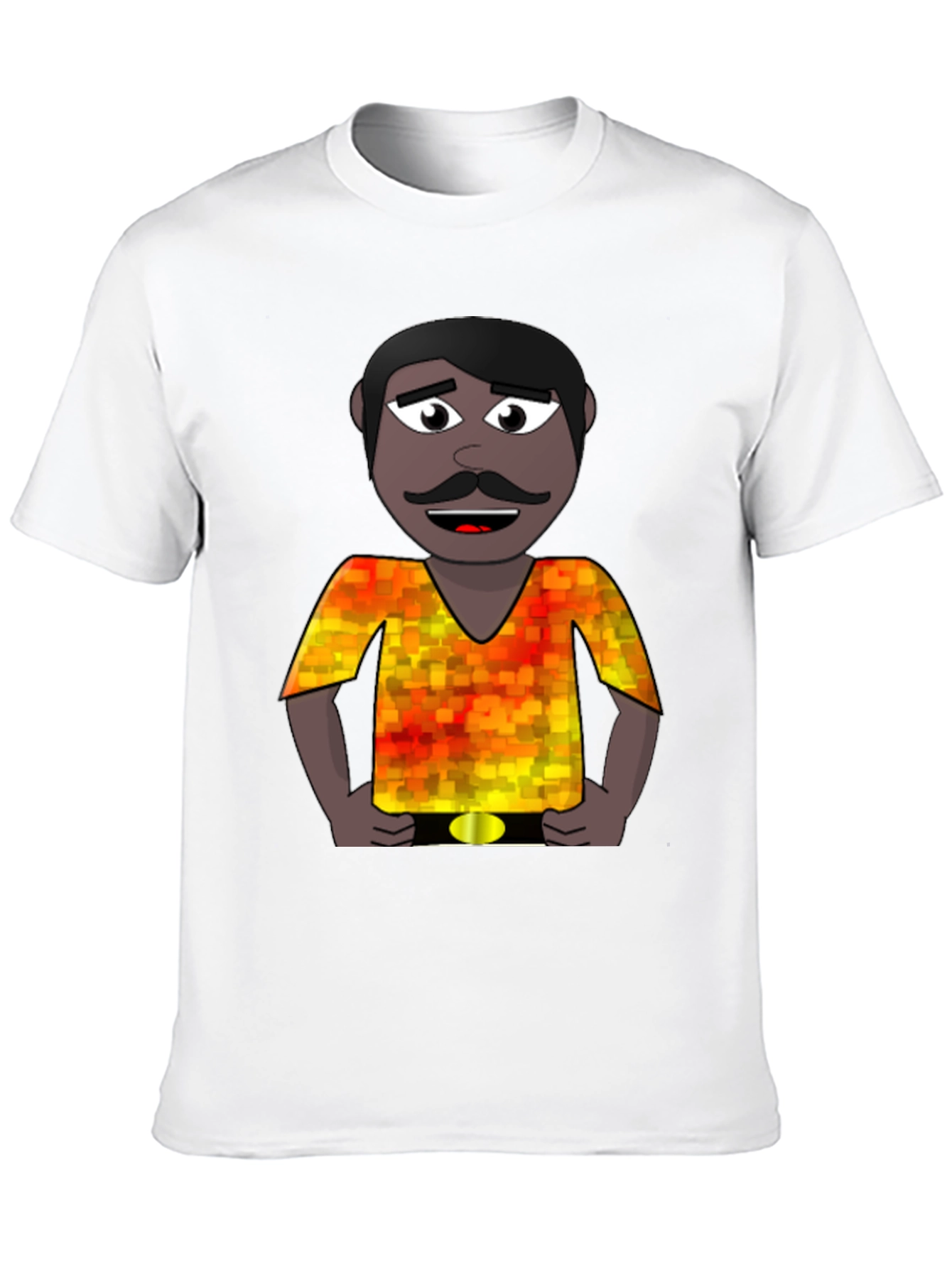 Black Cartoon Man Graphic Print T-Shirt view 10