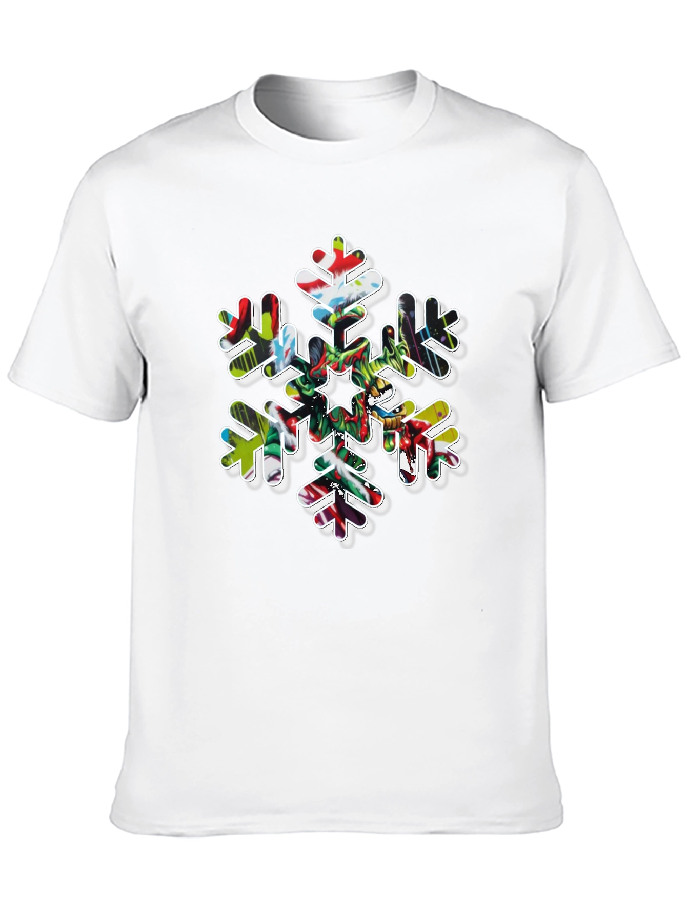 Black Festive Snowflake Graphic Tee view 10