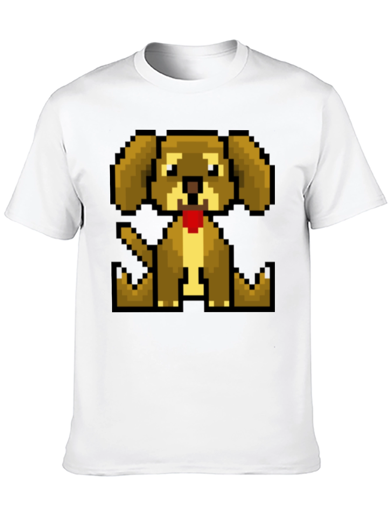 Black Pixelated Dog T-Shirt - Retro Gaming Style view 10