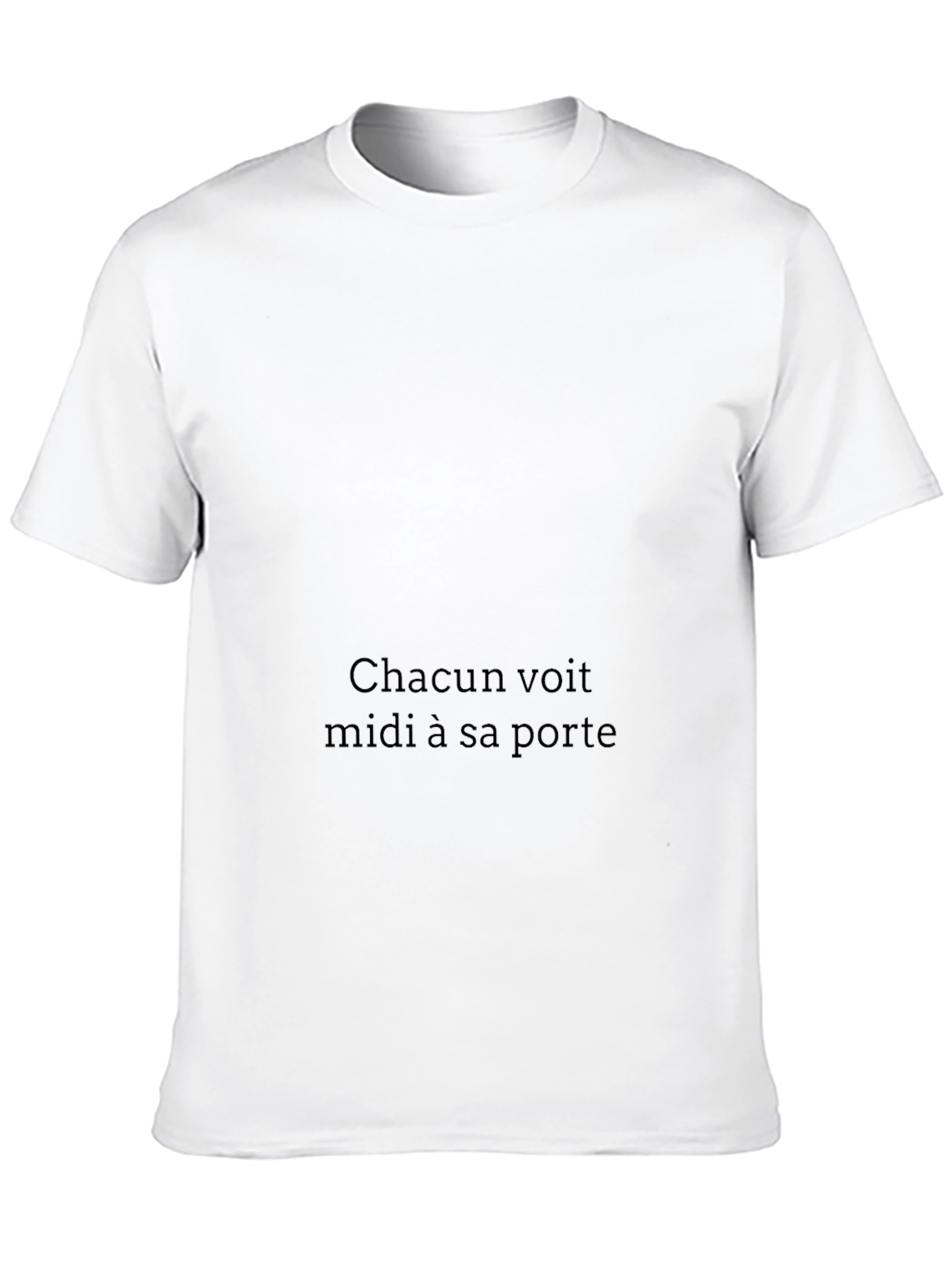 Black Chacun Voit T-Shirt: Classic Black Tee with French Proverb view 10