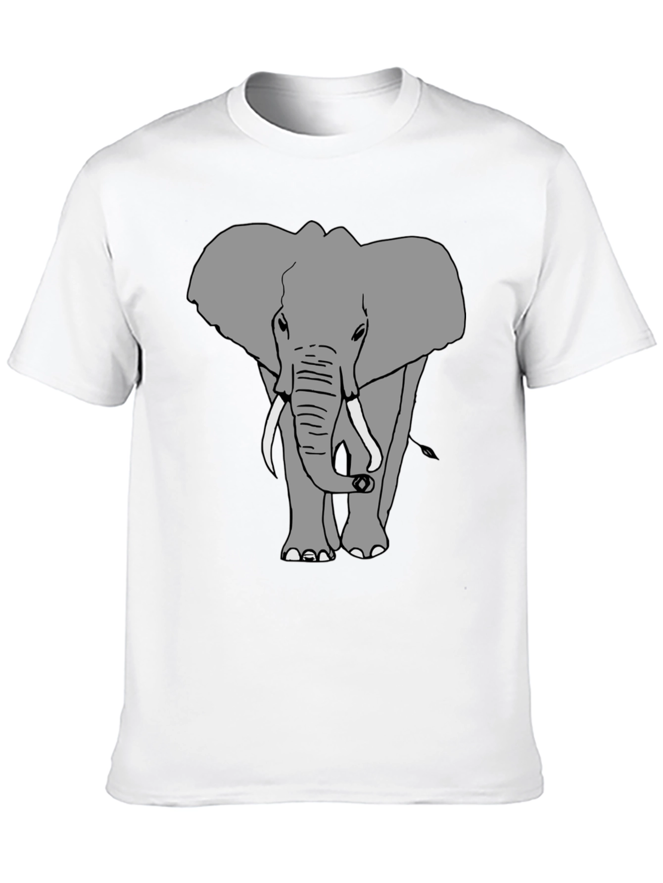 Black Elephant Graphic Print Crew Neck Tee - Black view 10