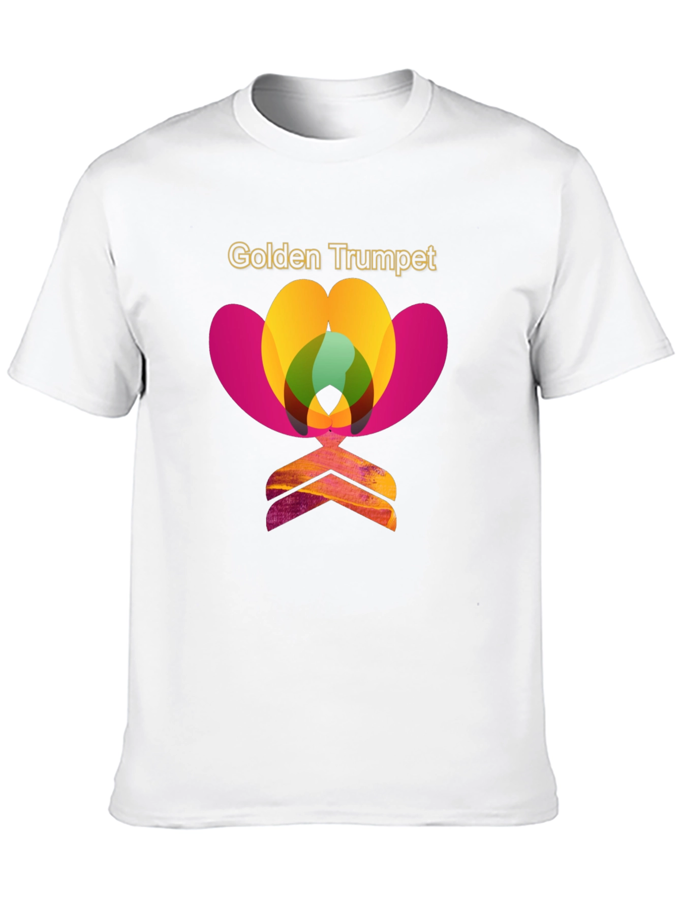 Black Golden Trumpet Graphic Print T-Shirt view 10