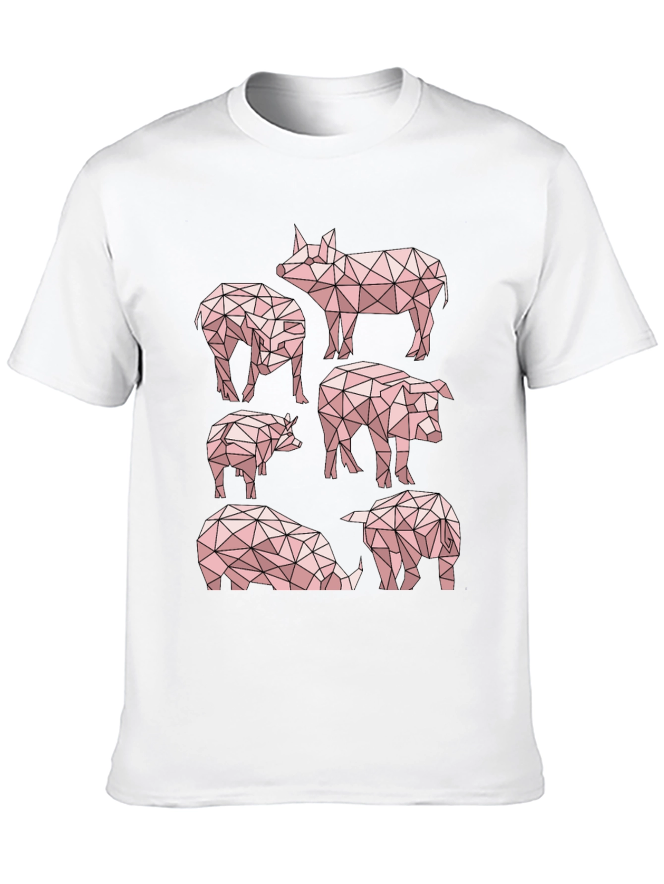 Black Geometric Pig T-Shirt - Unique Design view 10