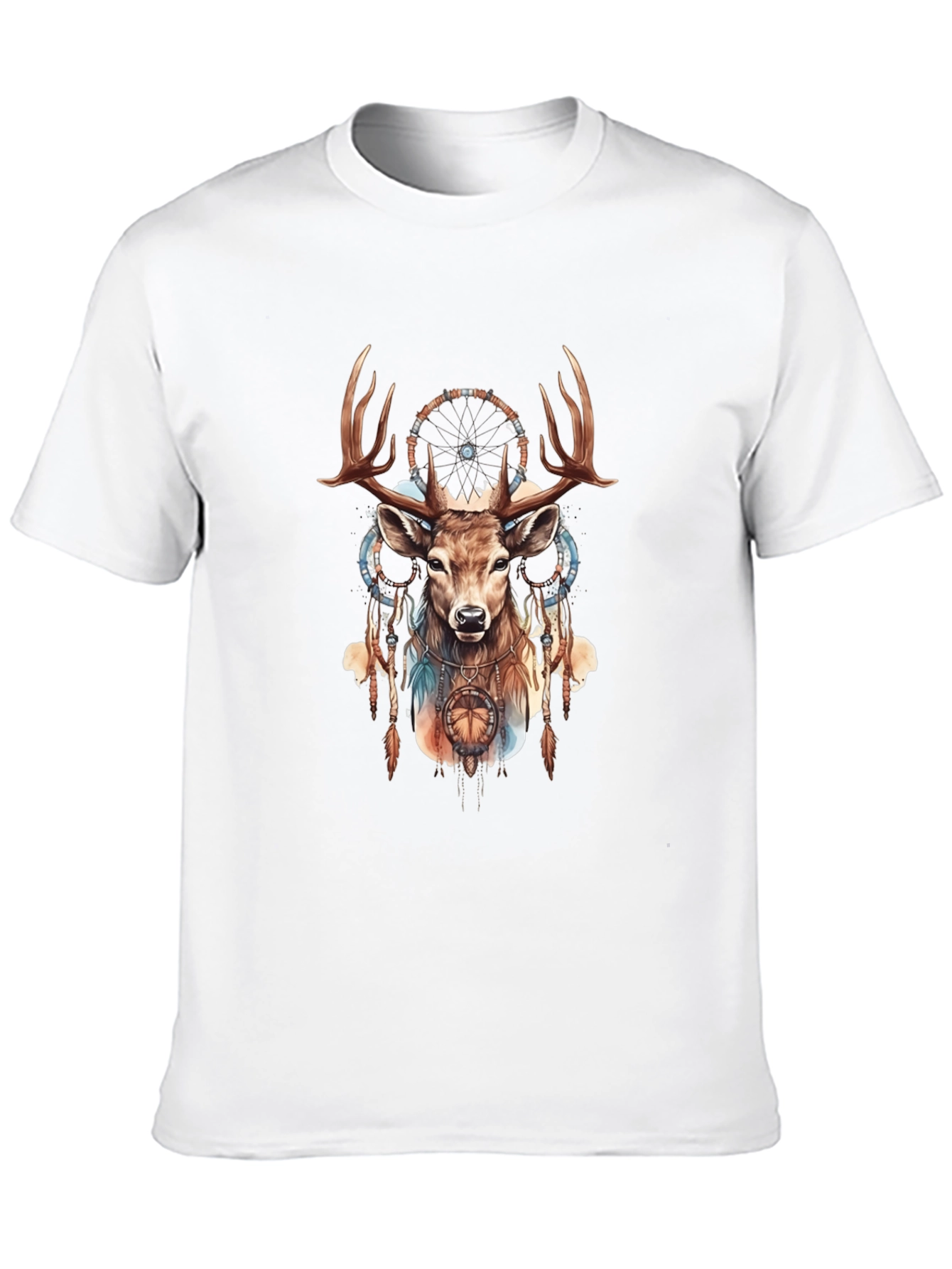 Black Deer Dreamcatcher Graphic Tee - Black Cotton Blend view 10