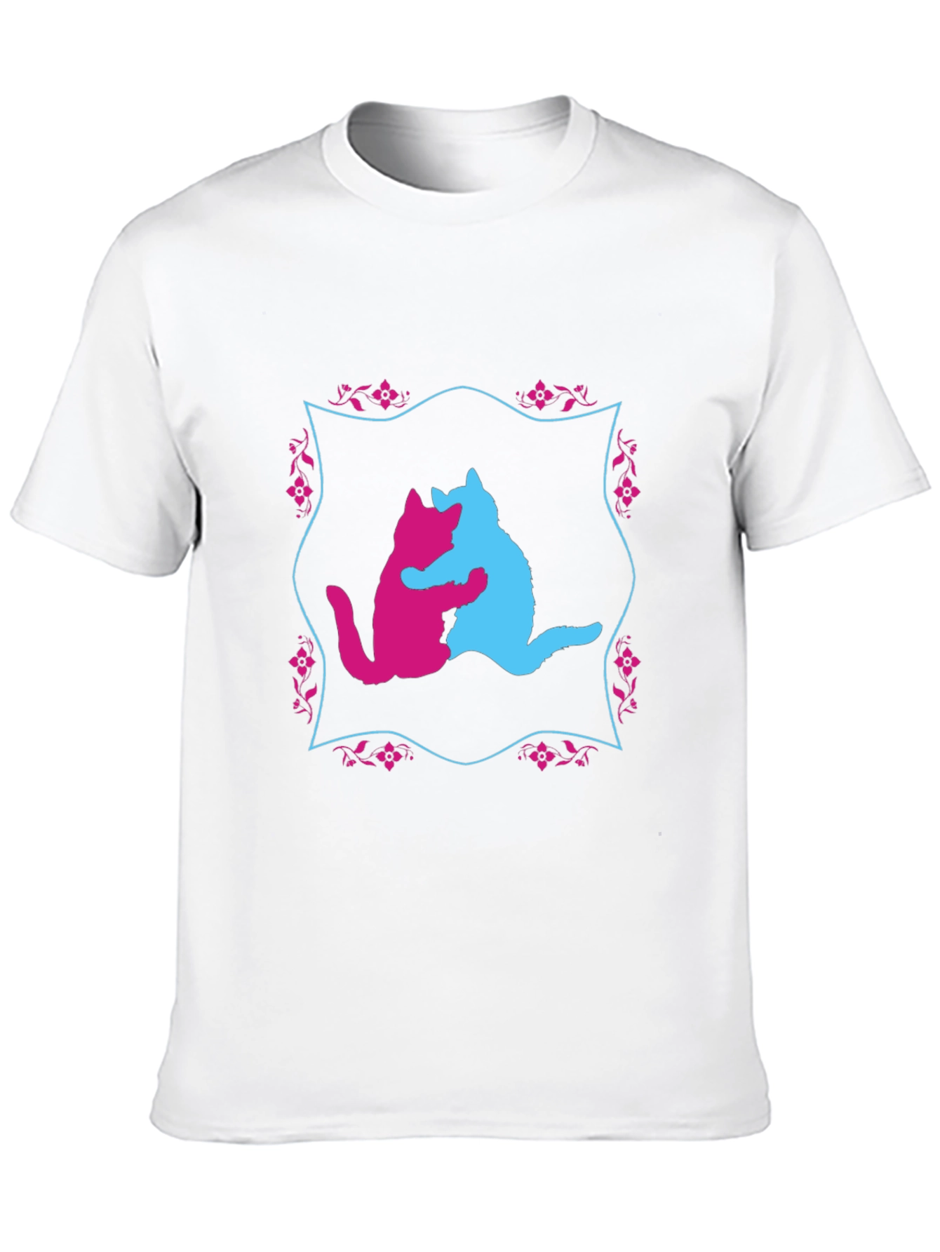 Black Hugging Cats Graphic T-Shirt - Unique Design view 10