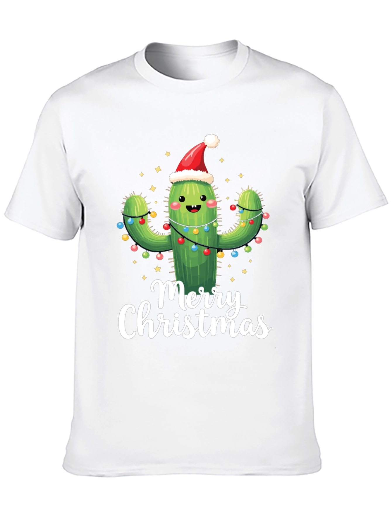 Black Merry Christmas Cactus T-Shirt view 10