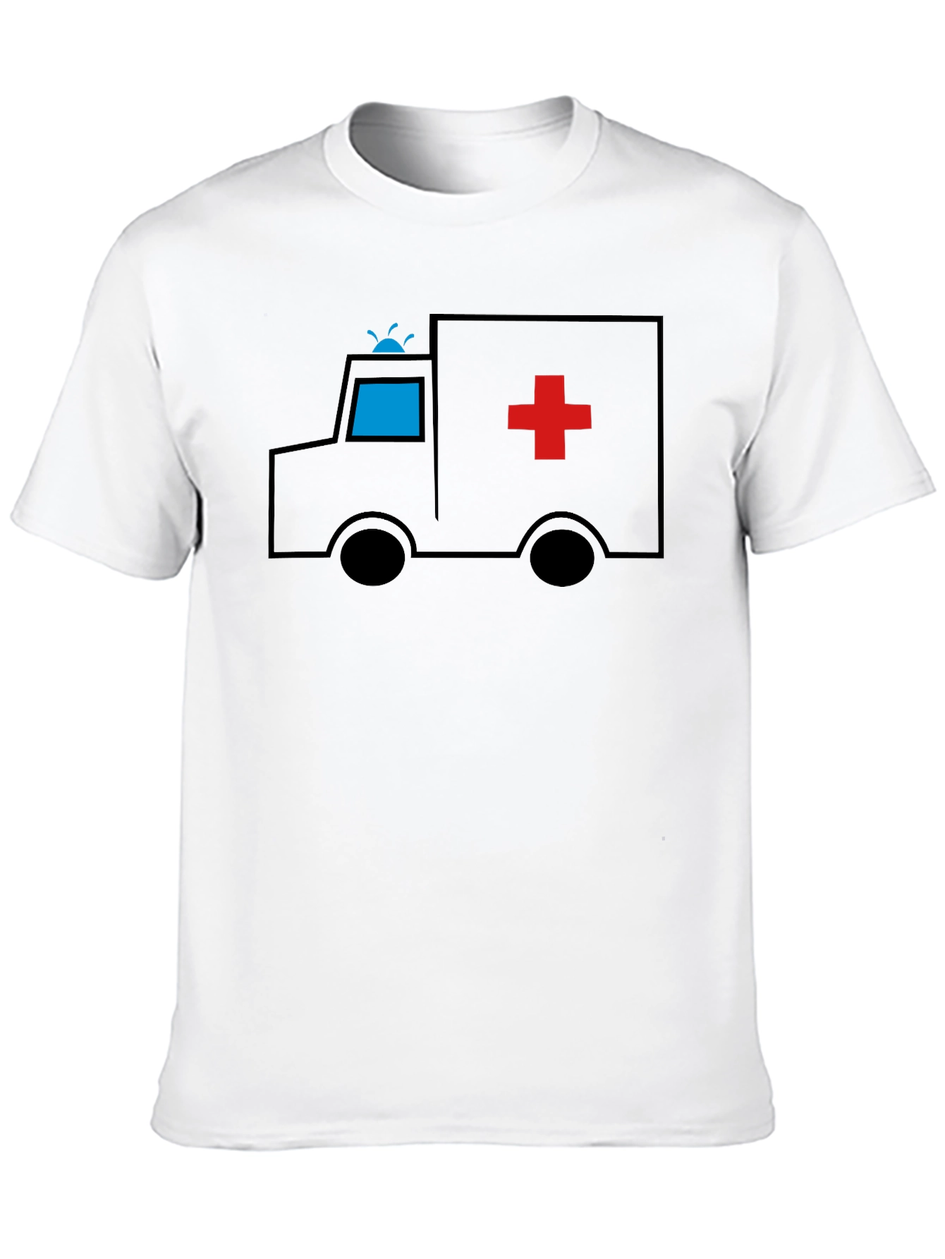 Black Cartoon Ambulance Black T-Shirt view 10