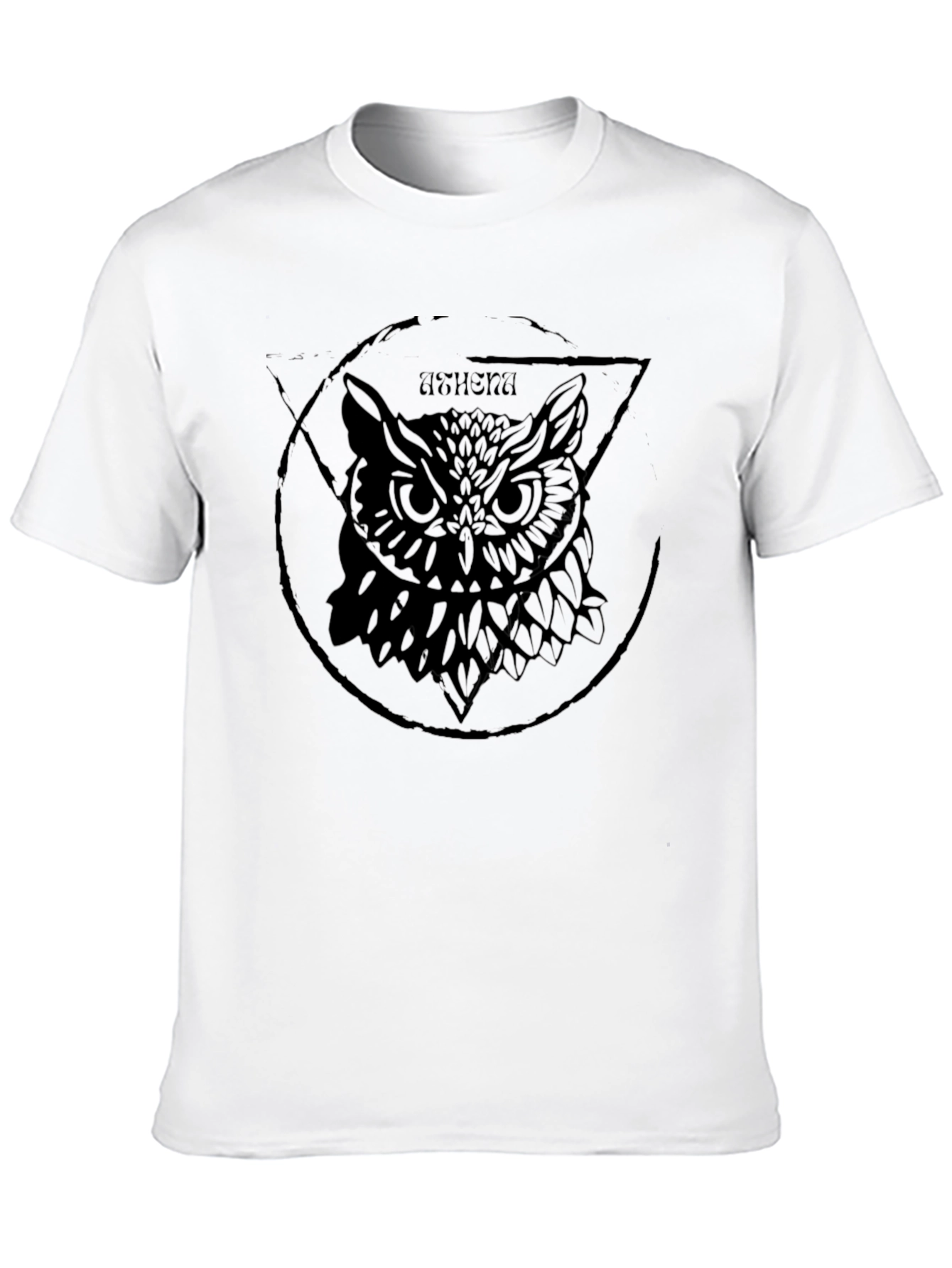 Black Owl Graphic Print Men's Black T-Shirt view 10