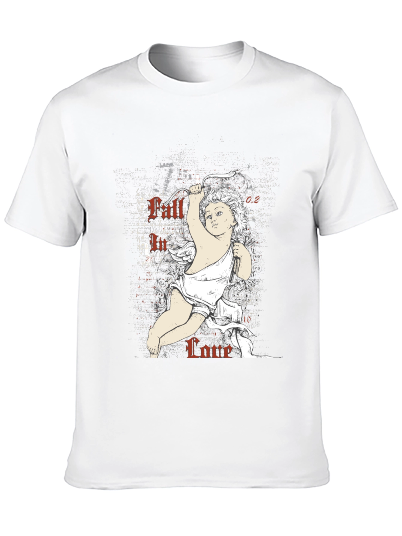 Black Fall In Love Cupid Graphic Tee view 10