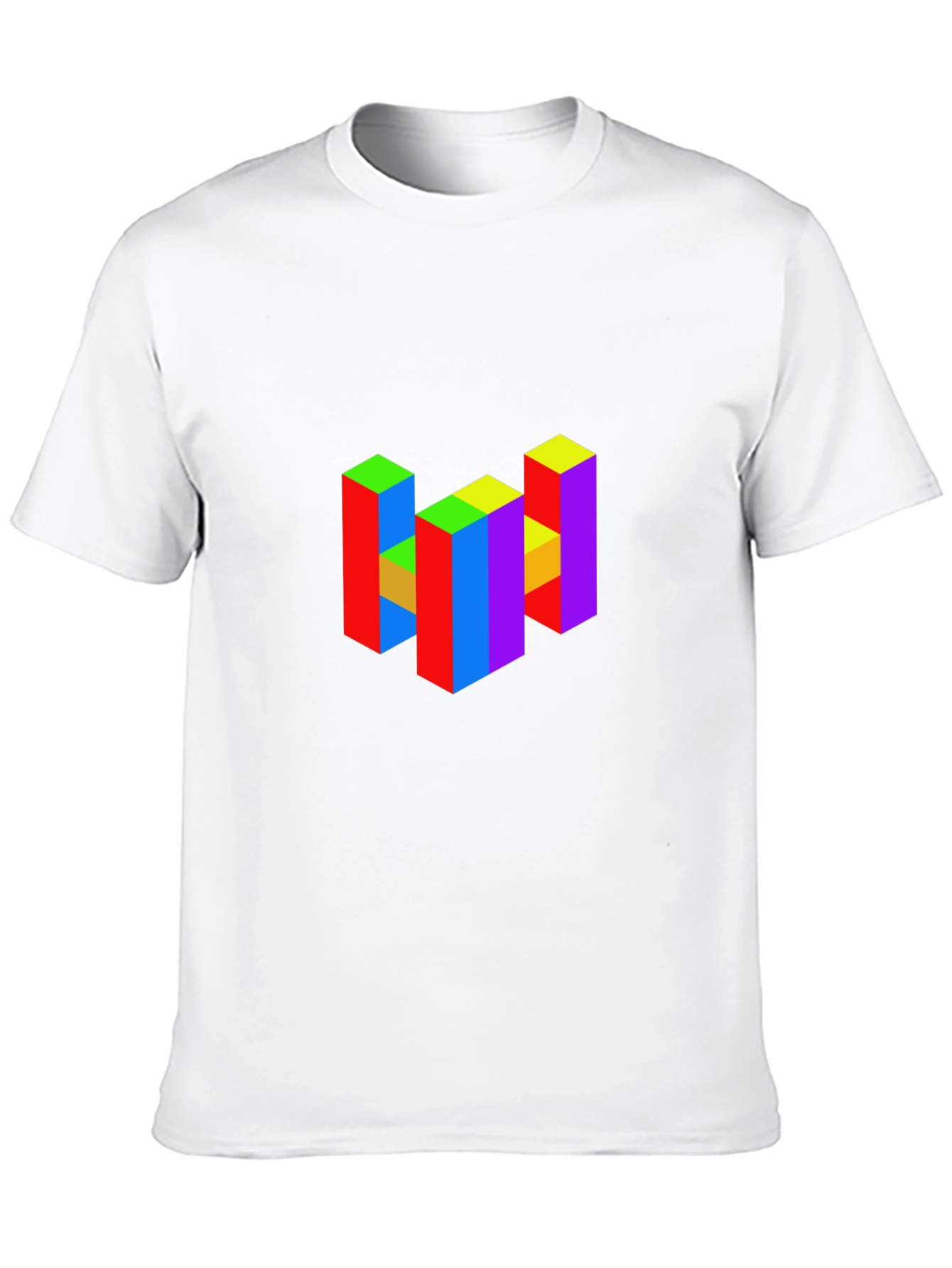 Black Colorful 3D Block Graphic T-Shirt view 10